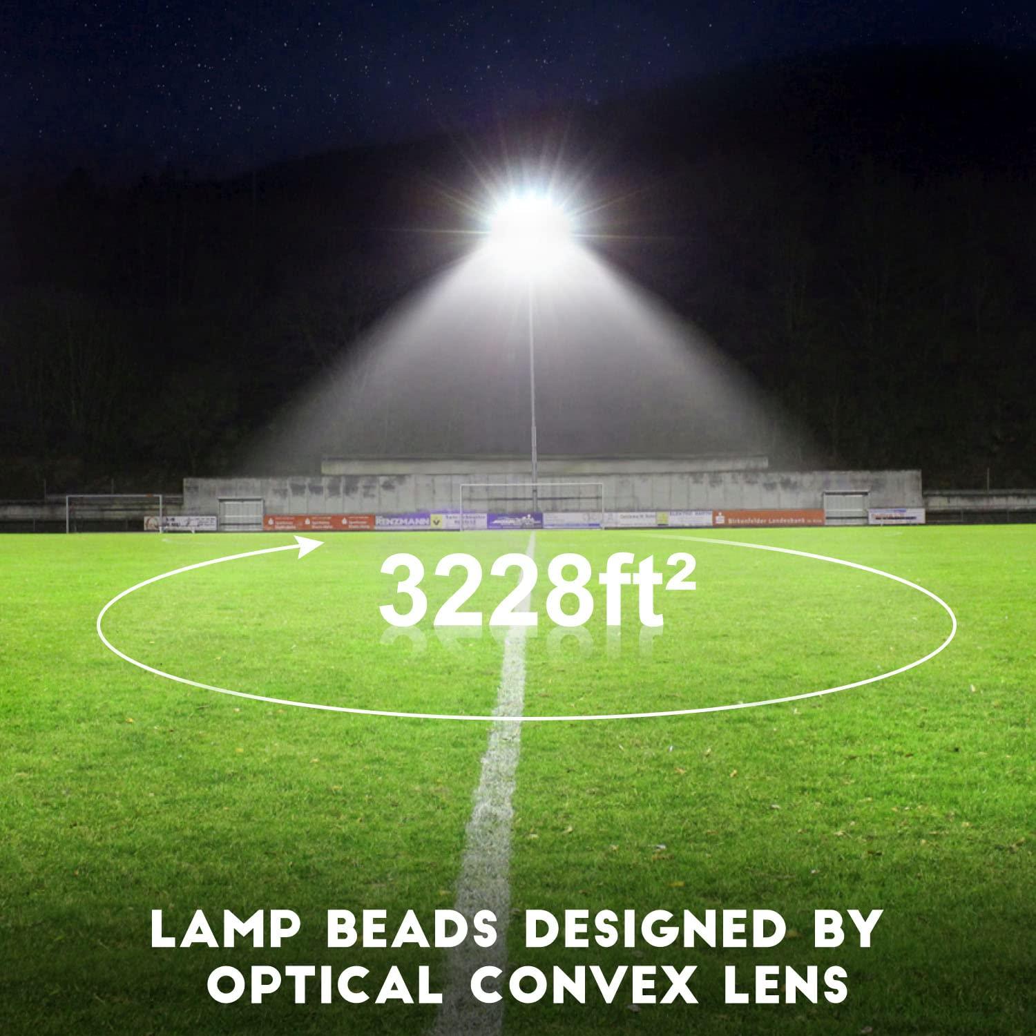 Juyace Led Stadium Flood Light Outdoor 36000Lm 1500W Equivalent Super Bright Commercial Area Lighting 100-277V 5000K Daylight IP65 Waterproof Arena Lights for Sport Fields and Courts - Image 2