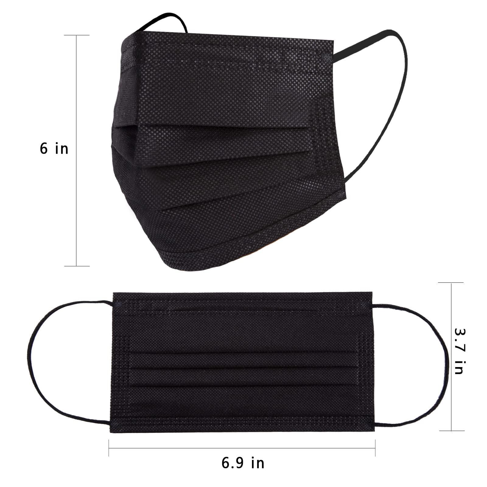 Borje Disposable Face Mask, 100 PCS Black Masks, 3 Ply Protection Face Masks - Image 4
