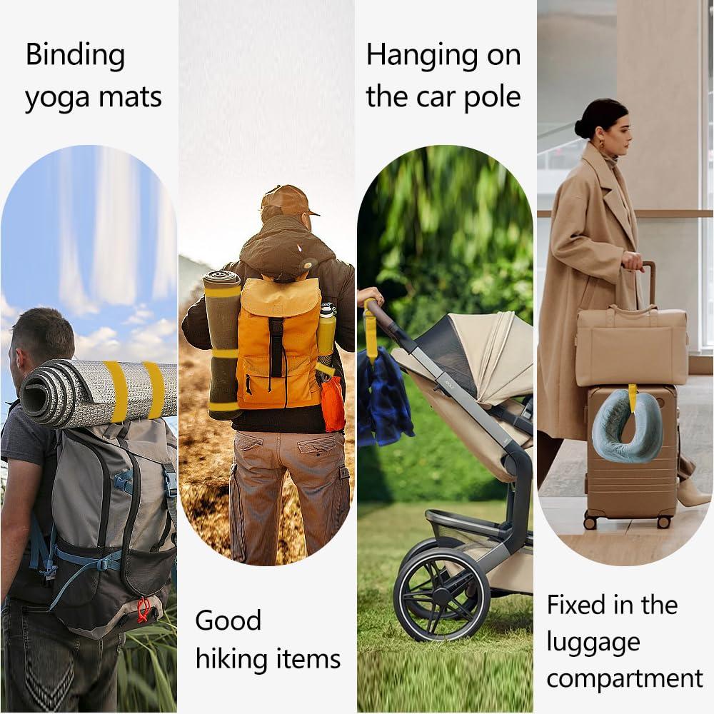 ZINMARK Luggage Straps for Suitcases, Add a Bag Luggage Strap Jacket Gripper Luggage Connector, Adjustable Luggage Hook Baggage Suitcase Belts Travel Accessories for Carry Your Extra Bags, Yellow - Image 6