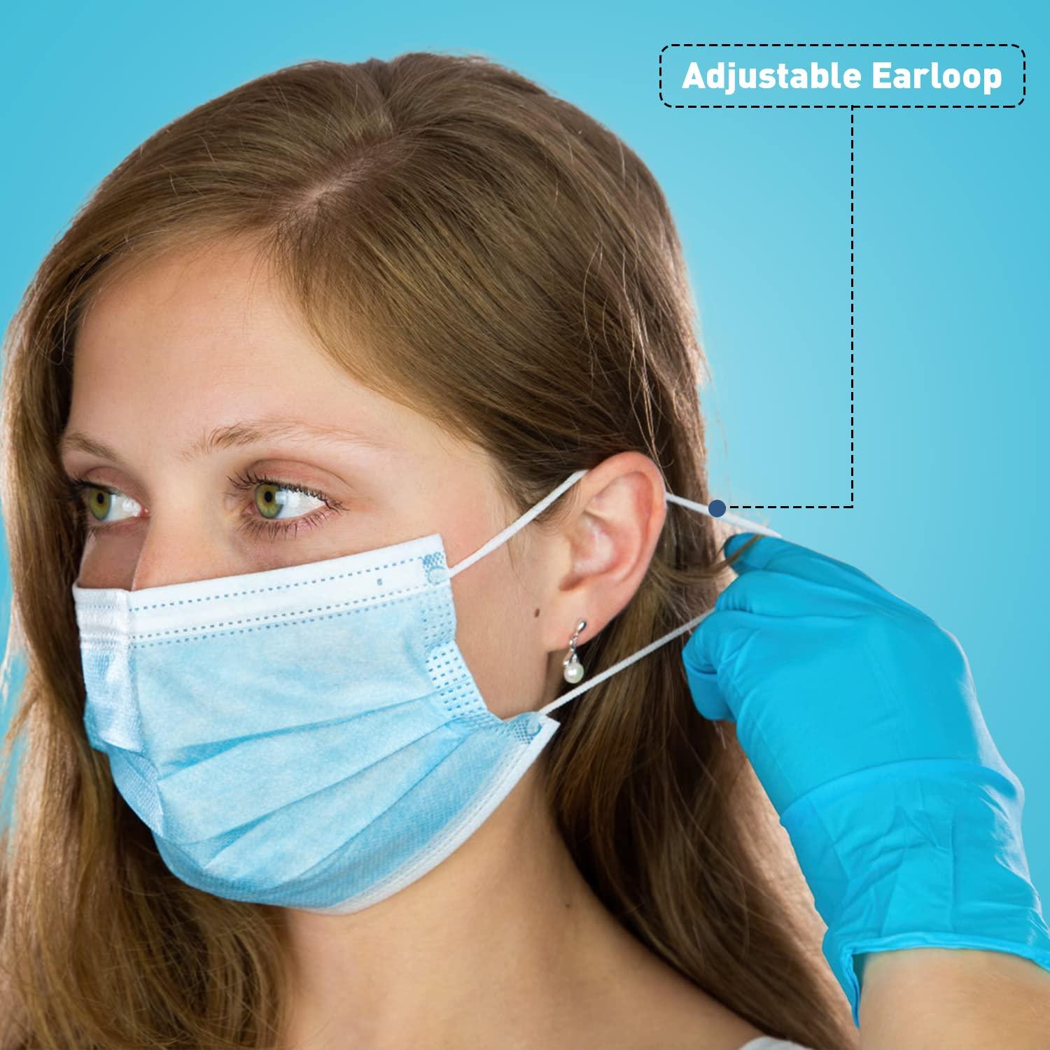 DR.MOXA Face Masks Disposable 100 Pack, PFE>95%, 3 Ply Protection Face Masks for Adults General Use - Image 3