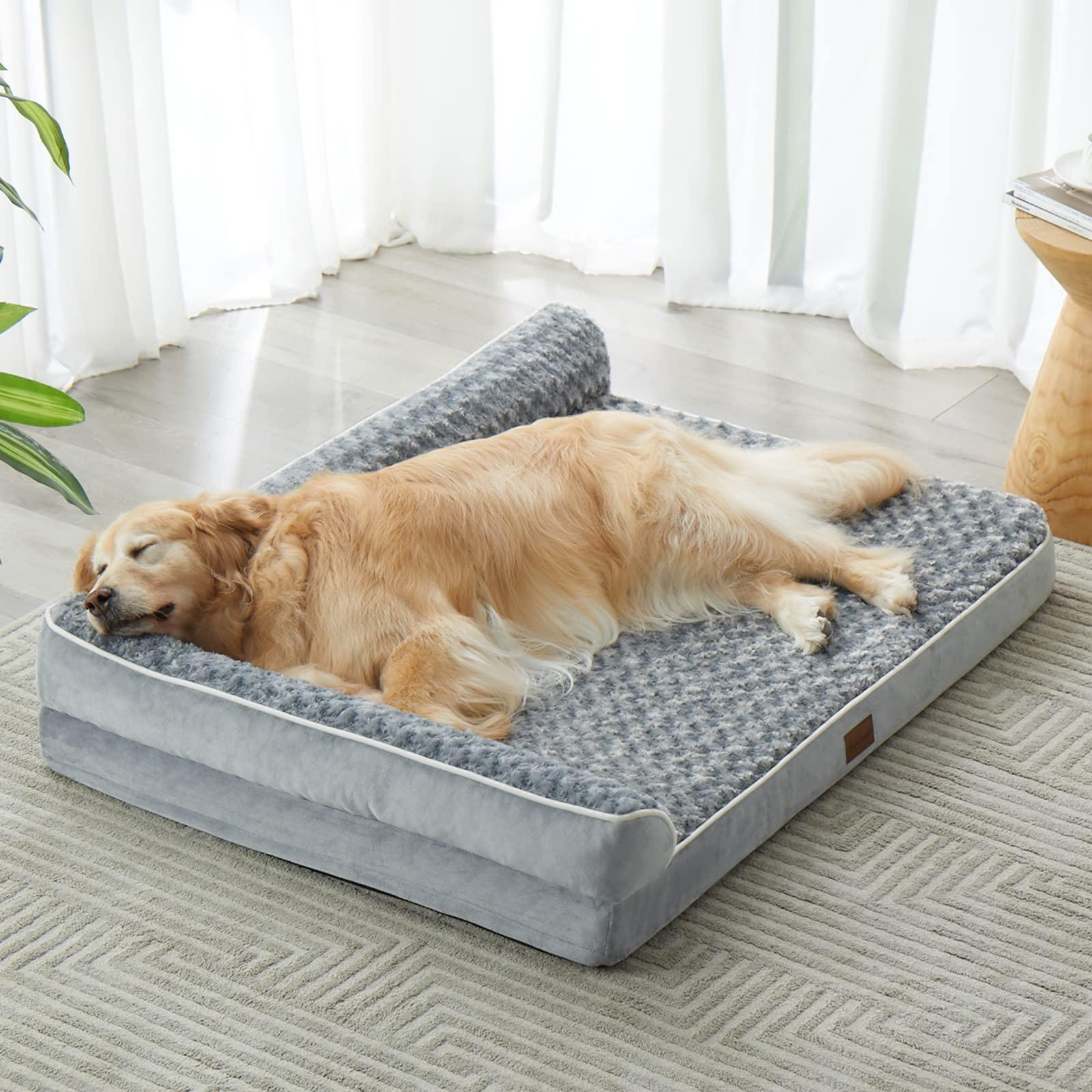 BFPETHOME Orthopedic Dog Bed for Extra Large Dogs-Big Waterproof Sofa Dog Bed with Removable Washable Cover, Large Pet Bed with Waterproof Lining and Nonskid Bottom,Pet Bed for Large Dogs