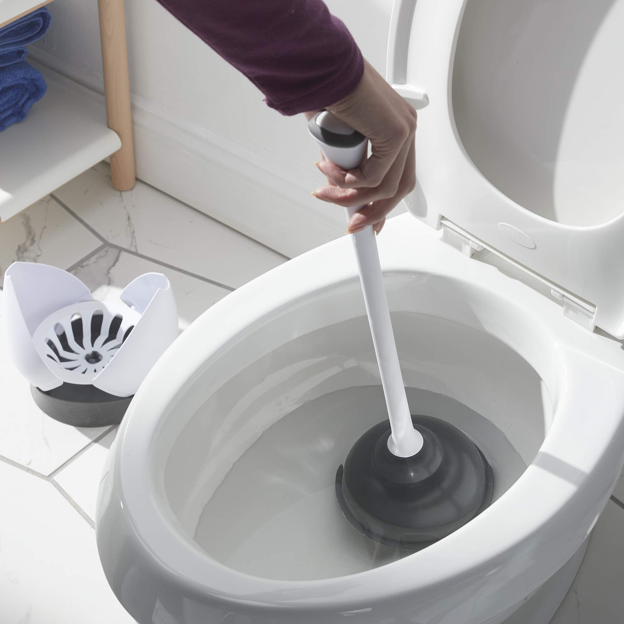 Clorox Toilet Plunger with Hideaway Caddy – Toilet Plunger for Bathroom, Bathroom Organizers & Storage, Bathroom Accessories, Toilet Unclogger, Plunger with Holder - Image 2