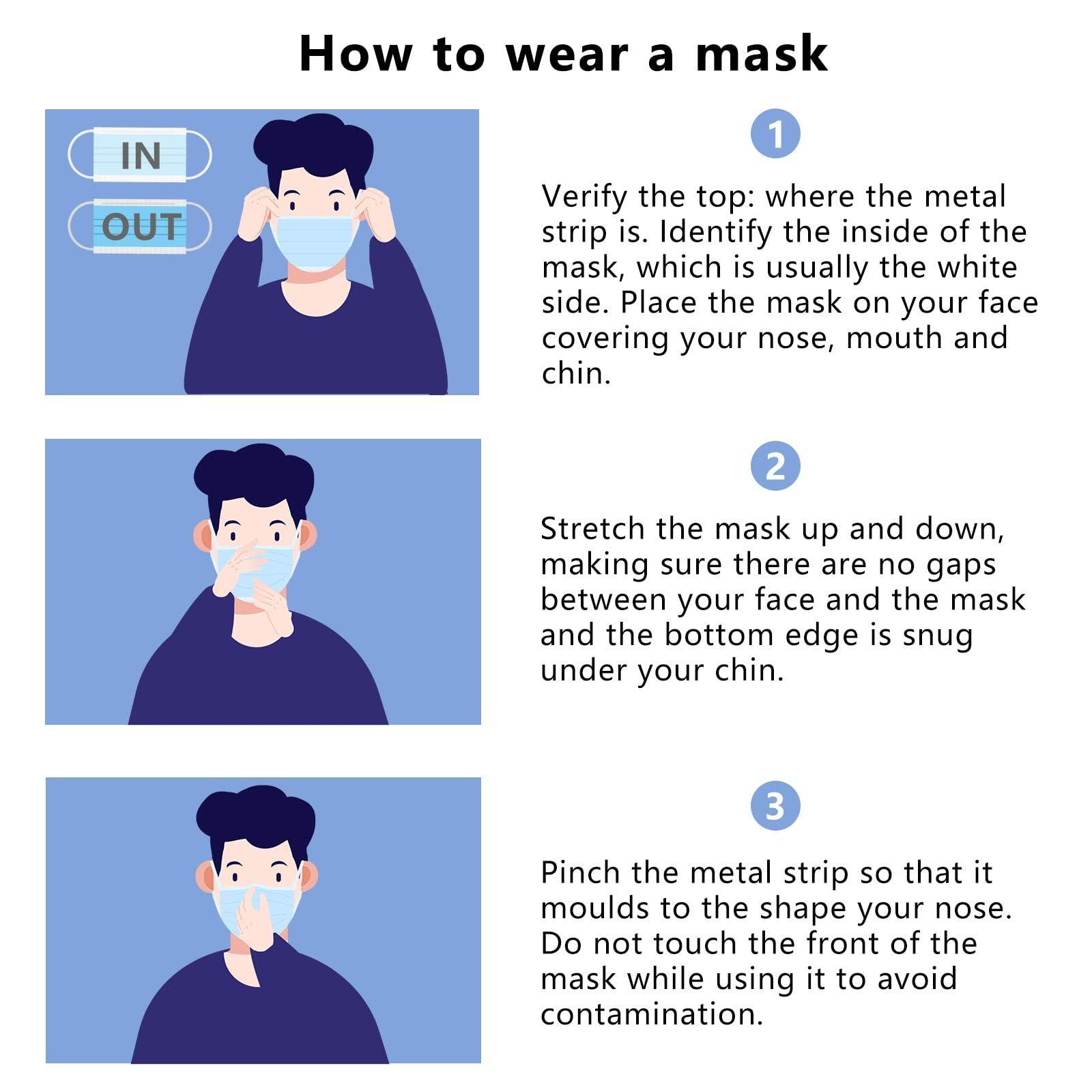 Borje Disposable Face Mask, 100 PCS Black Masks, 3 Ply Protection Face Masks - Image 7