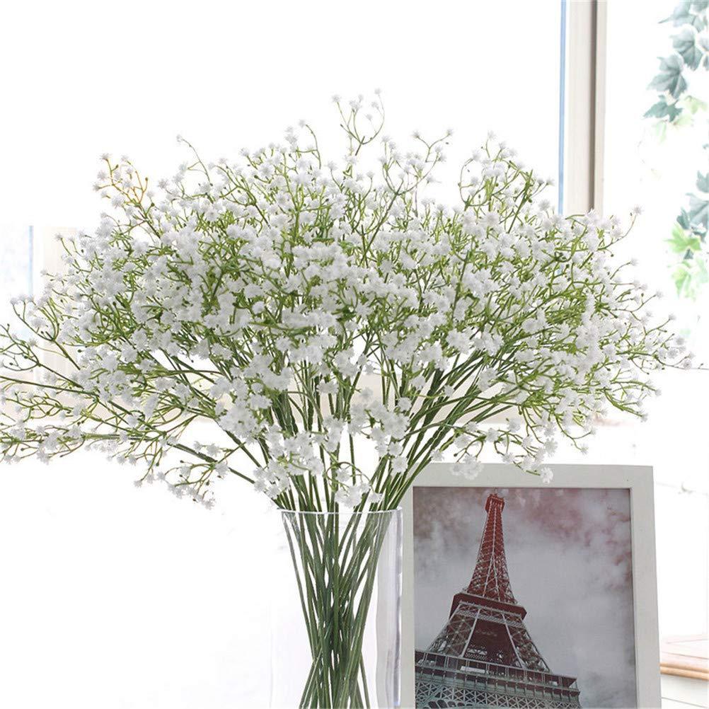Gumolutin 9 Pack Real Touch Artificial Baby's Breath Flowers - 21" Bendable Stems for Wedding Bouquets, Home Centerpieces & Outdoor Decor (Waterproof, Dustproof, White) - Image 2