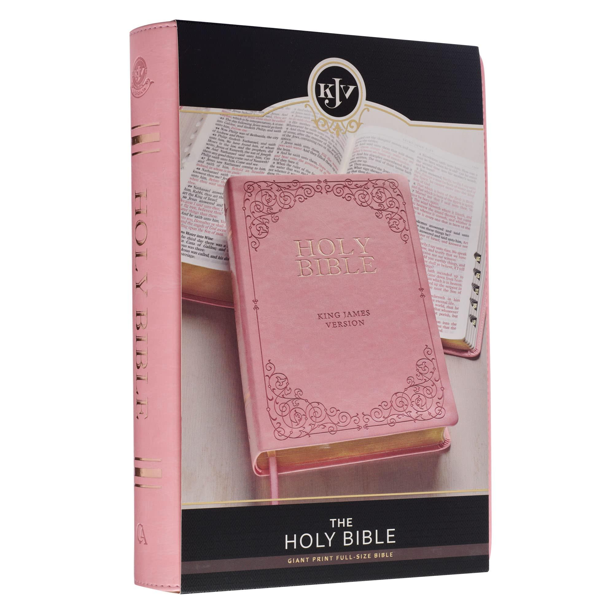 KJV Holy Bible, Giant Print Full-size Faux Leather Red Letter Edition - Thumb Index & Ribbon Marker, King James Version, Pink (KJV Full Size GP Editions) - Image 11