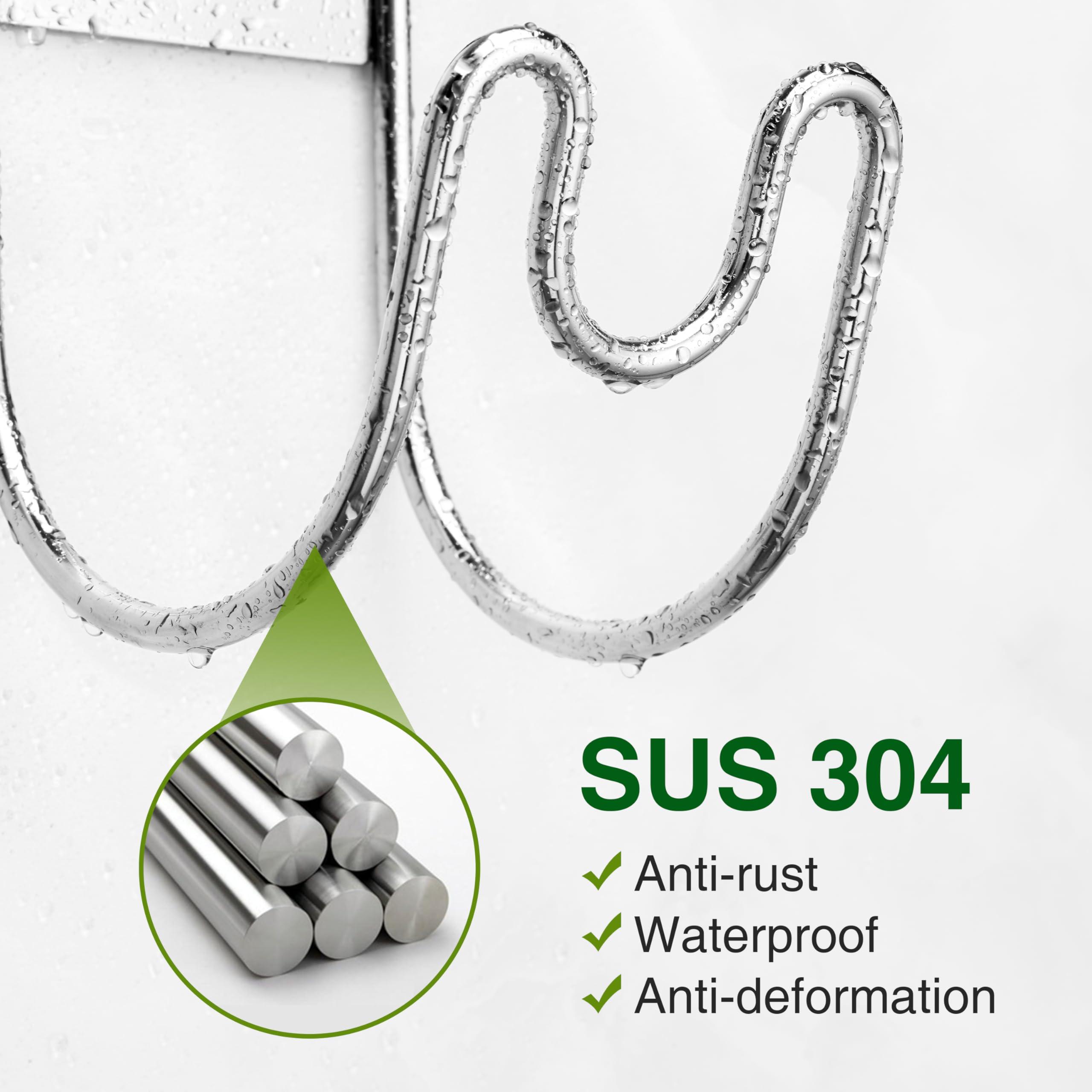 Josmimic Stainless Steel Garden Hose Holder - Silver SS304 Water Hose Holder - Wall Mounted Hose Hanger Heavy Duty for Water Hose Extension Cords Vacuum Hose, Anti-Rust. - Image 5