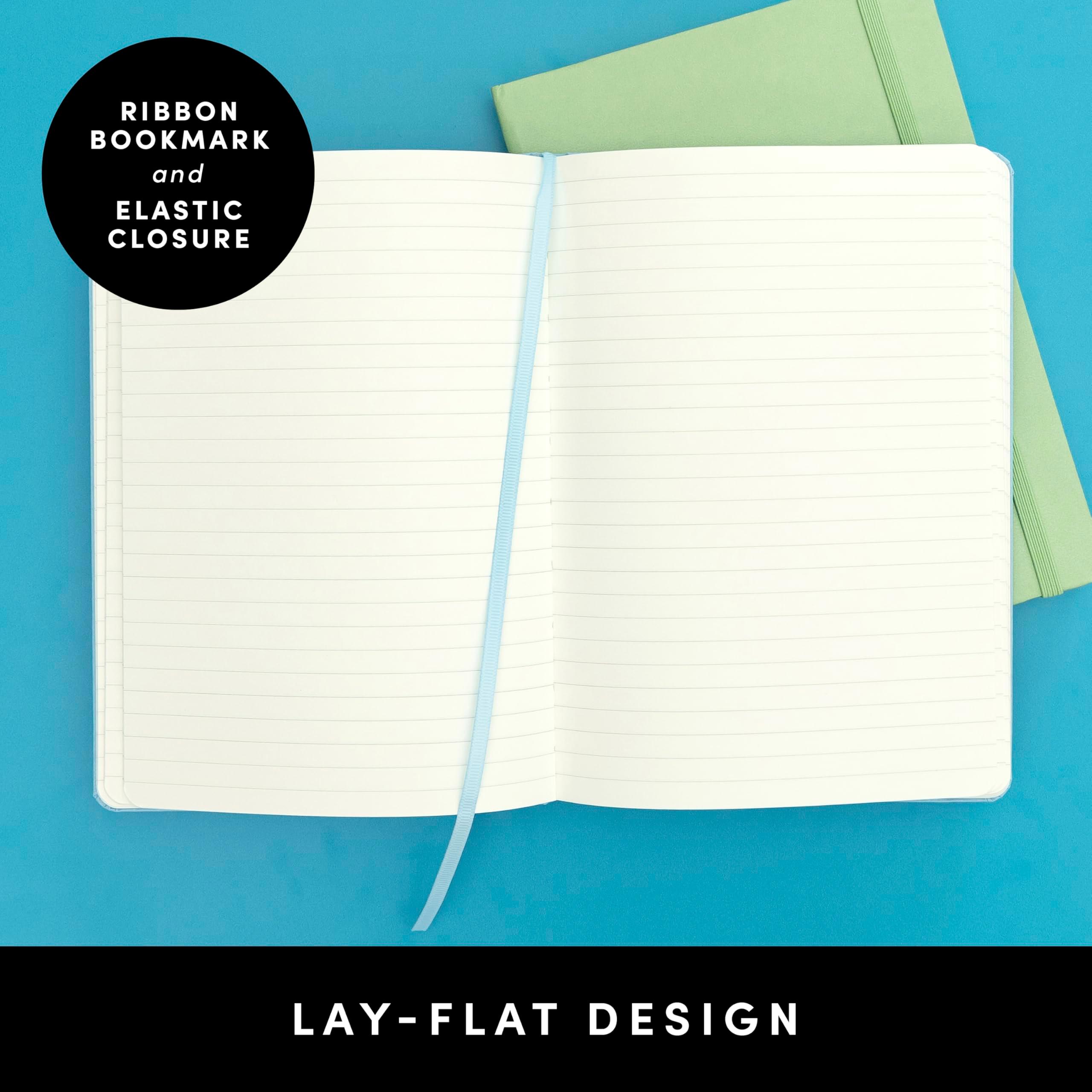 PAPERAGE Lined Journal Notebook, (Black), 160 Pages, Medium 5.6 in x 8 in - 100 GSM Thick Paper – Hardcover Journaling Notebook for Work, School & Note Taking - Image 4