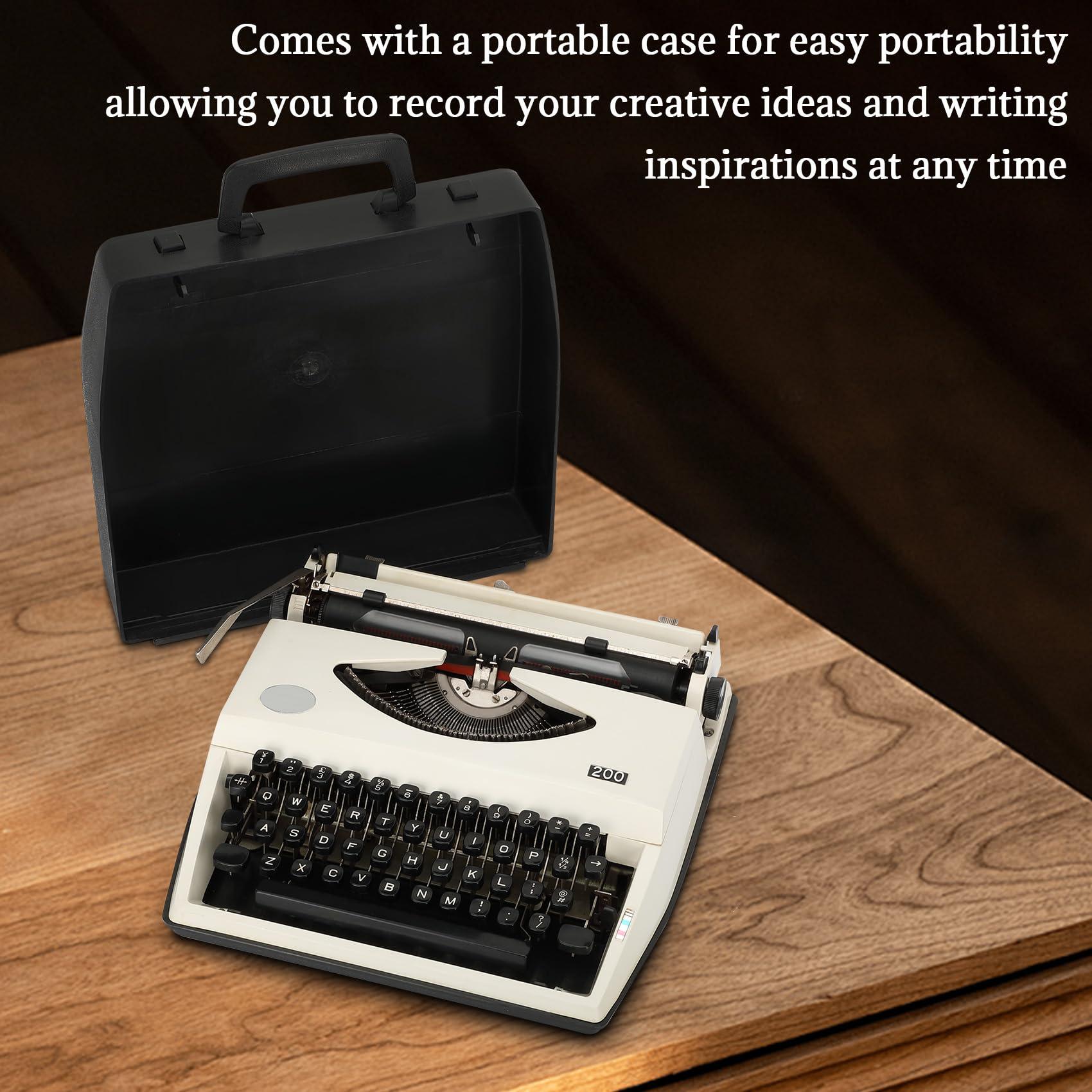Manual Typewriter,White Traditional Portable Vintage Typewriter Deeply Restored by Craftsmen,Manual Typewriter for Writing,Letters and Vintage Collectible Present,Classic Retro Manual Typewriter - Image 7