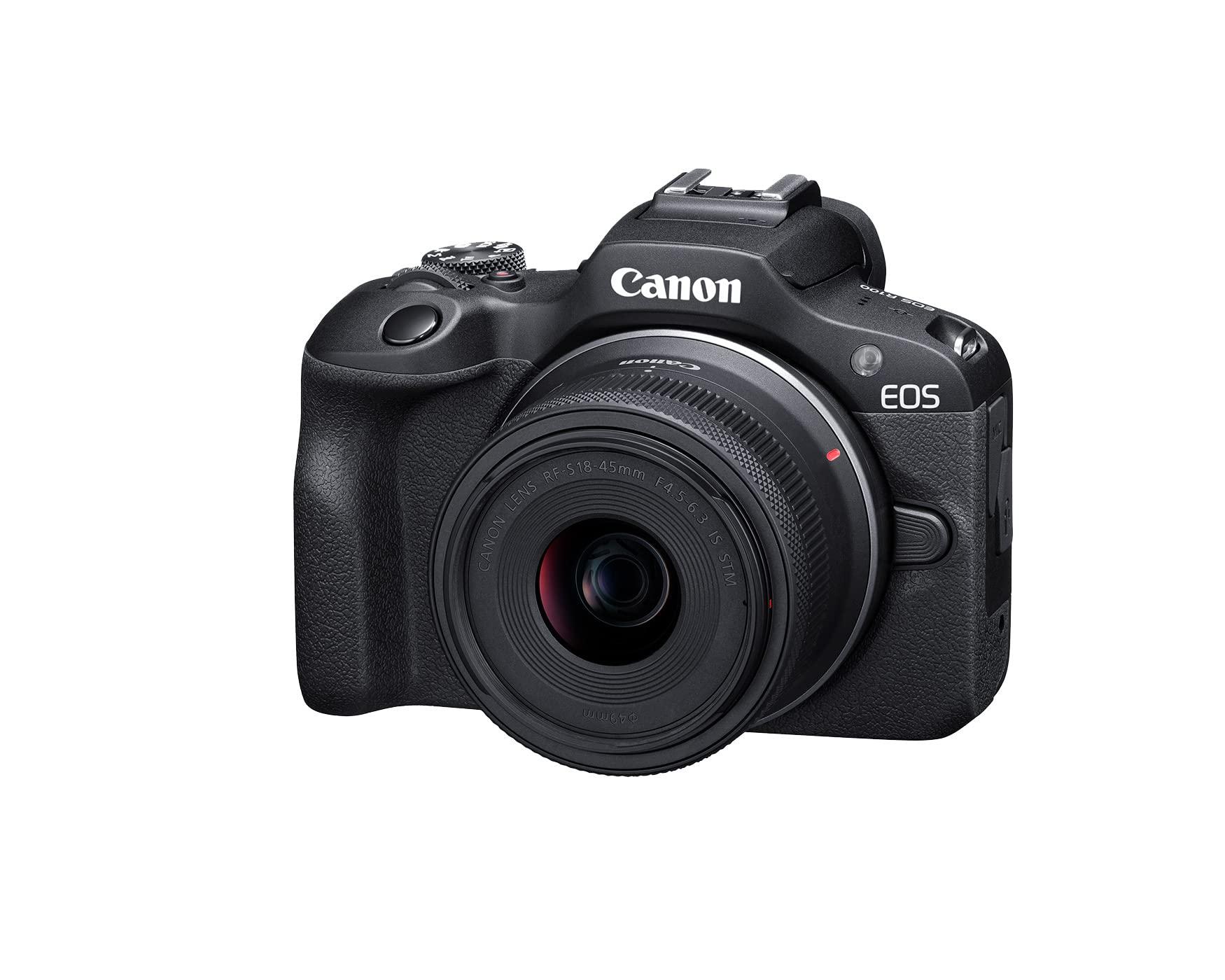 Canon EOS R100 Mirrorless Camera RF-S18-45mm F4.5-6.3 is STM Lens Kit, 24.1 Megapixel CMOS (APS-C) Sensor, 4K Video, RF Mount, Black - Image 2