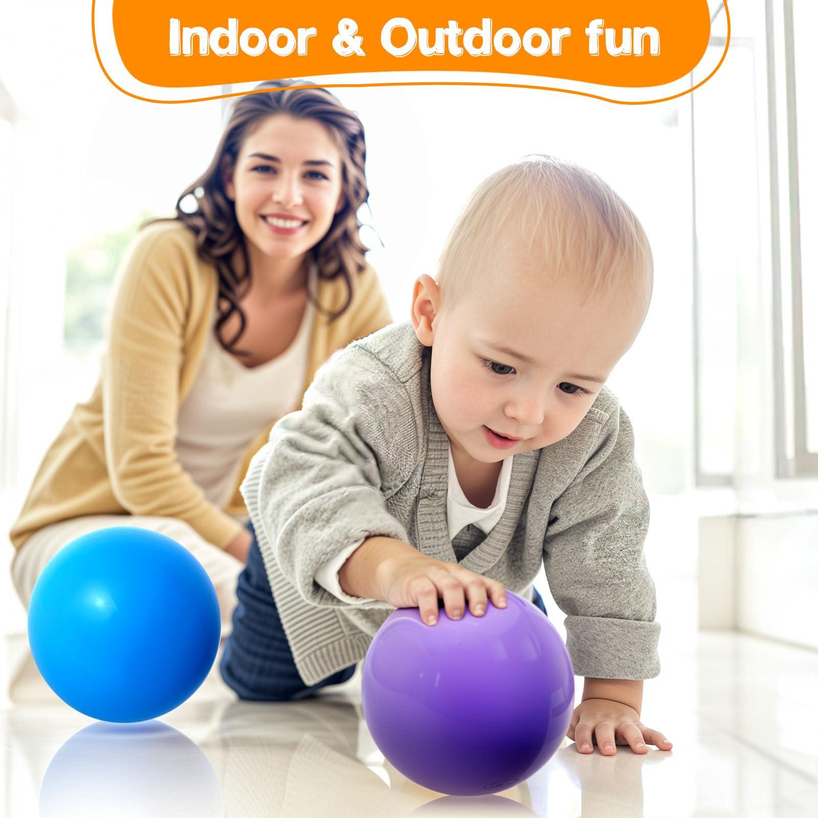AMOR PRESENT 8PCS Inflatable Playground Balls, 8.5Inch Bouncing Sensory Balls with Hand Air Pump, for Kids Birthday Parties - Image 5