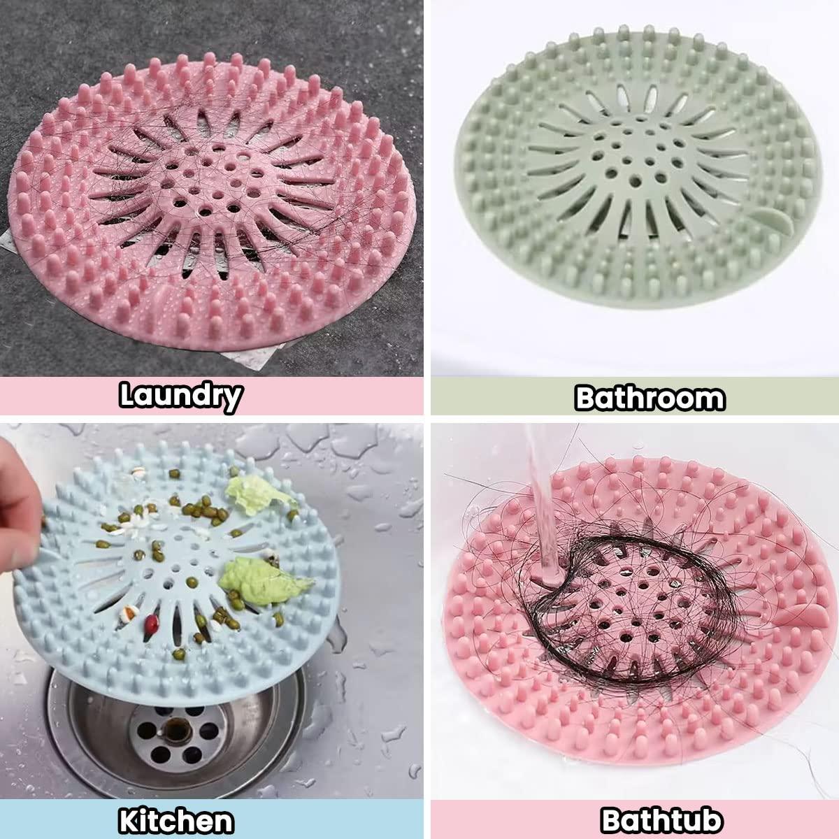 5 Pack Hair Catcher Durable Silicone Hair Stopper Shower Drain Covers, Easy to Install and Clean for Bathroom Bathtub Kitchen - Image 4