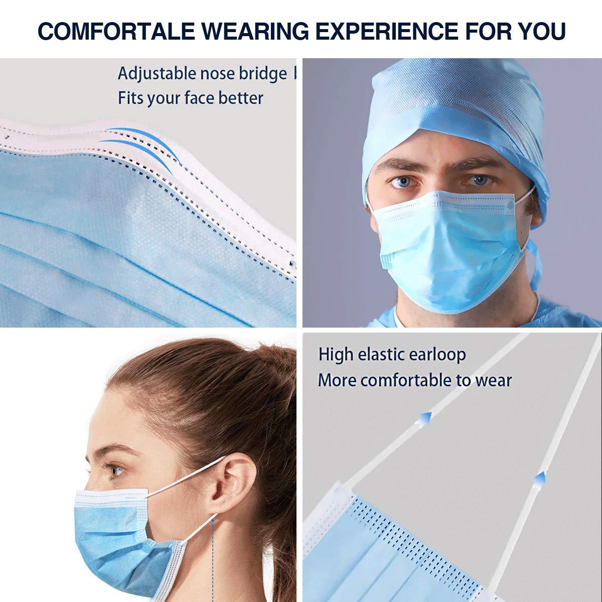 100 Pack Medical Disposable Face Masks for Protection, 3 Layers Safety Face Masks For Adults Daily Use - Image 4
