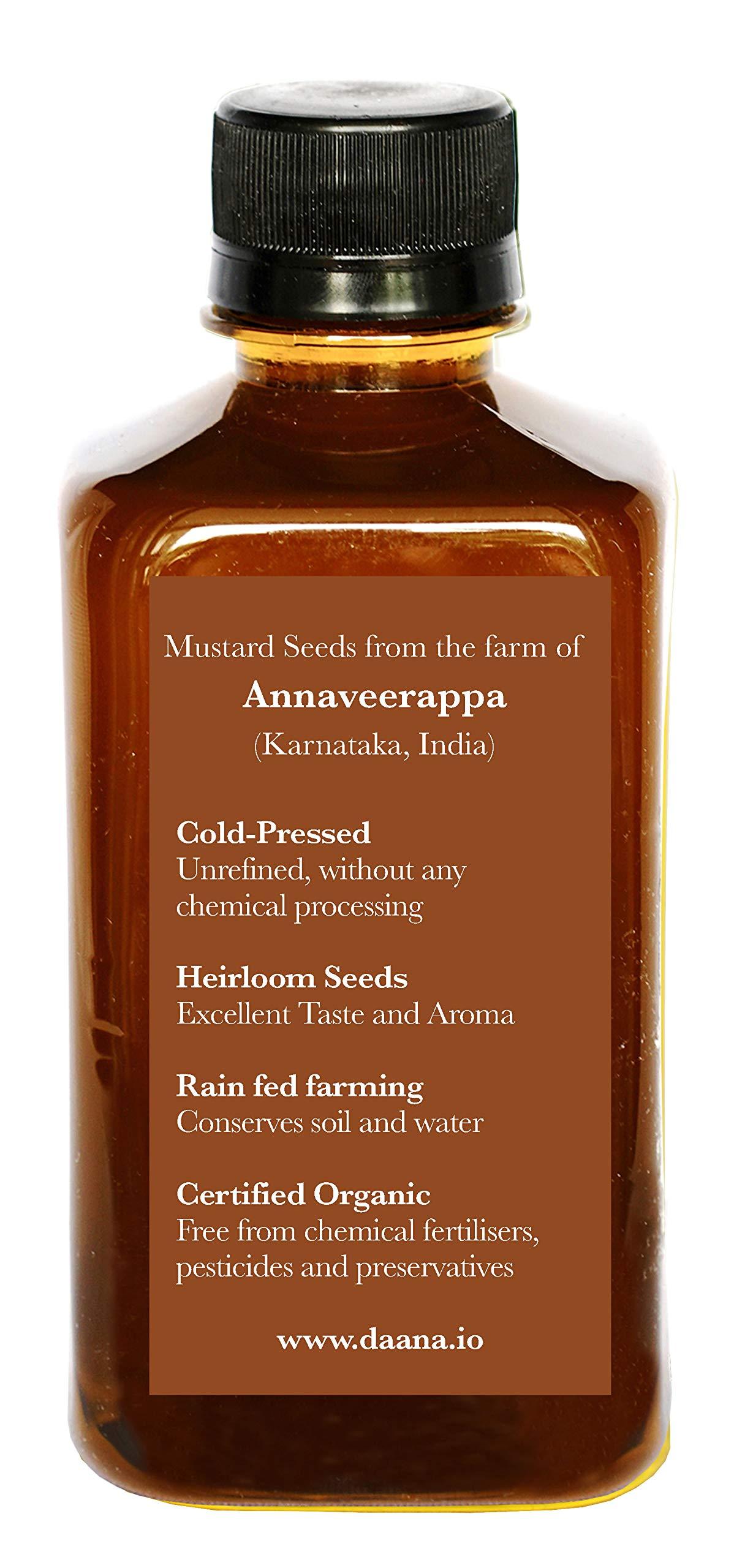 Daana Mustard Oil: CERTIFIED USDA ORGANIC, EXTRA VIRGIN, COLD PRESSED (12 oz) - Image 3