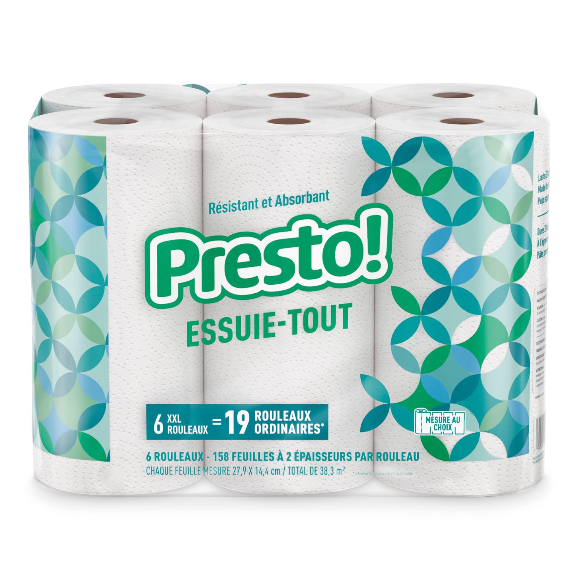 Amazon Brand - Presto! Flex-a-Size Paper Towels, 158 Sheet Huge Roll, 12 Rolls (2 Packs of 6), Equivalent to 38 Regular Rolls, White - Image 3