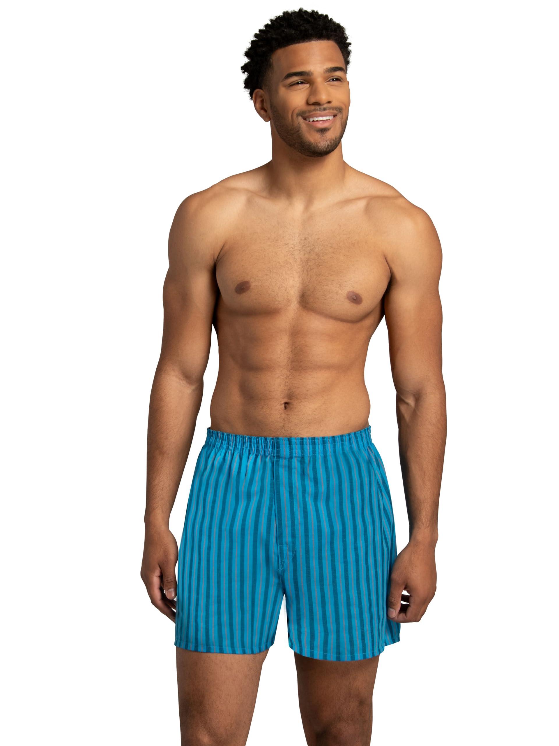 Fruit of the Loom Men's Tag Free Woven Boxer Shorts, Relaxed Fit, Moisture Wicking, Assorted Color Multipacks - Image 5