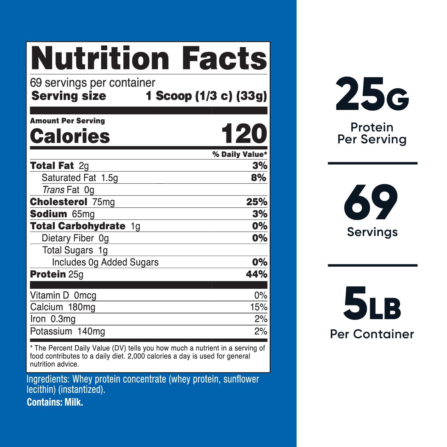 Nutricost Whey Protein Powder, Unflavored, 5 pounds - from Whey Protein Concentrate - Image 2