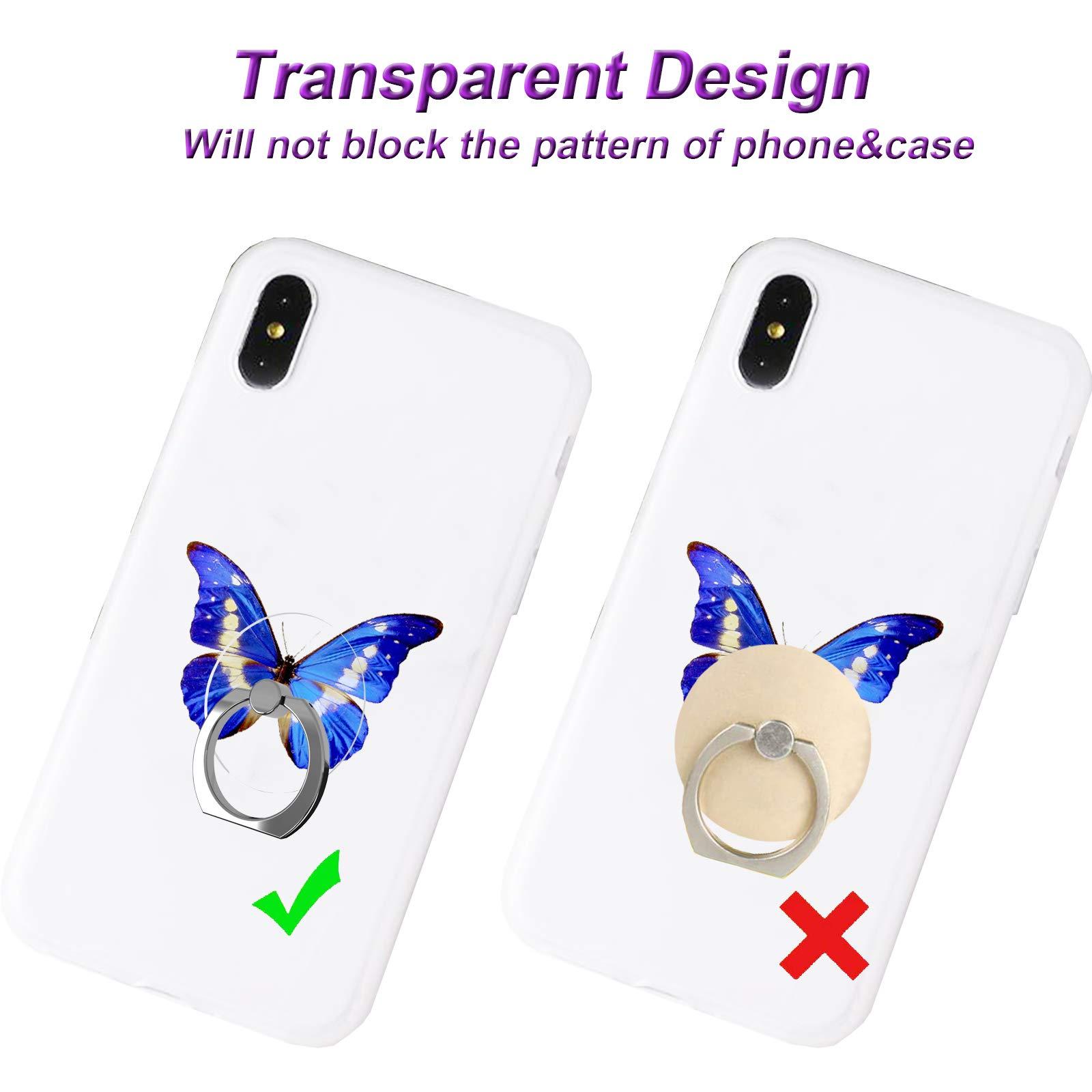 TACOMEGE Transparent Clear Phone Ring Grips Holder Kickstand, Finger Ring Stand for Cell Phone Tablet Case Accessories(Round-Clear) (1) - Image 3