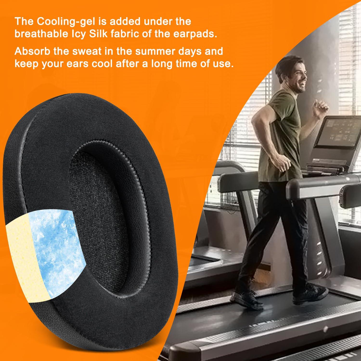 SOULWIT Cooling-Gel Replacement Earpads for Sony WH-1000XM5 (WH1000XM5) Noise Canceling Headphones, Ear Pads Cushions with High-Density Noise Isolation Foam, Added Thickness - Black - Image 6