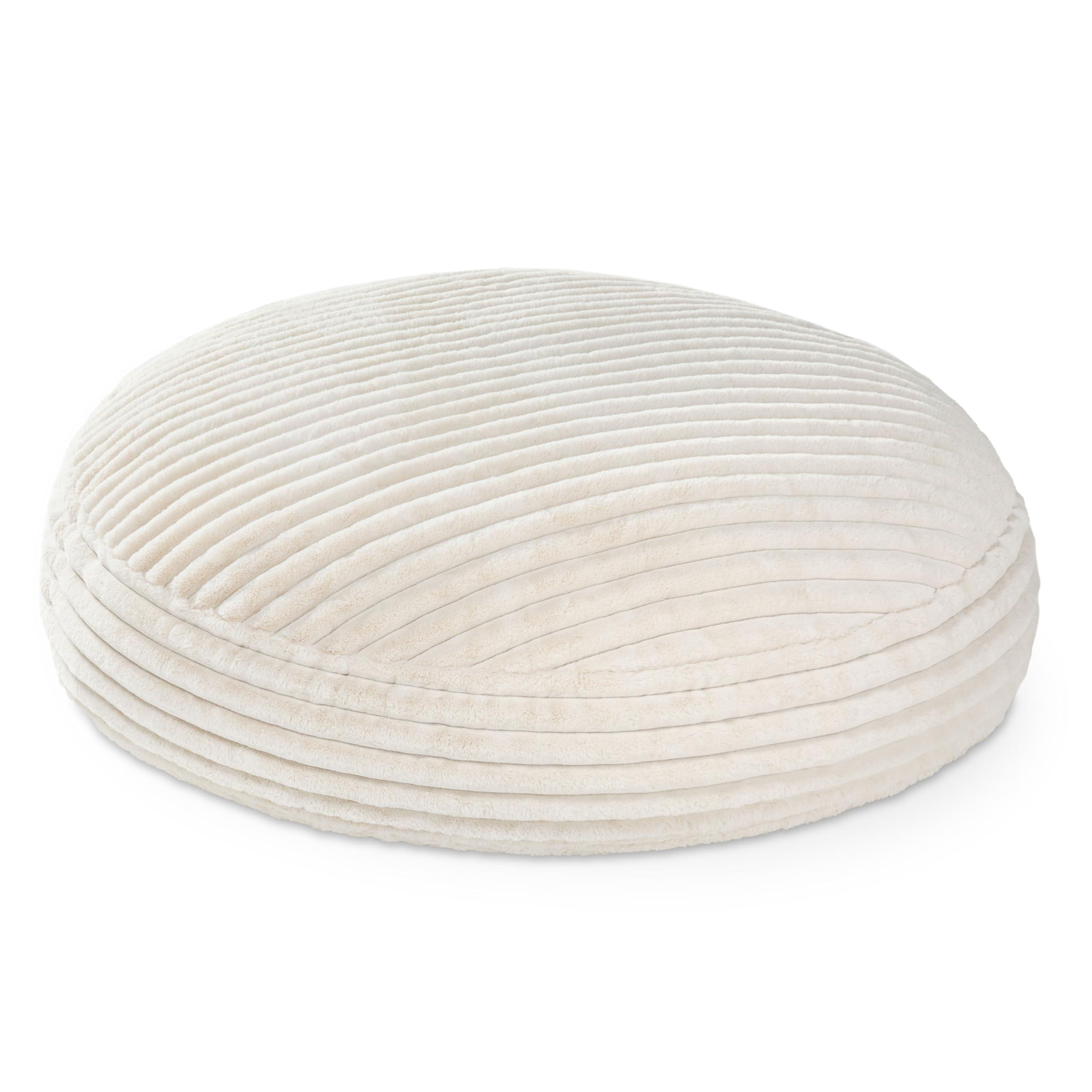 Jaxx 6 Foot Cocoon - 2-in-1 Convertible Bean Bag Bed & Large Bean Bag Chair for Adults, Premium Luxe Faux Fur - Mondo Ivory - Image 5