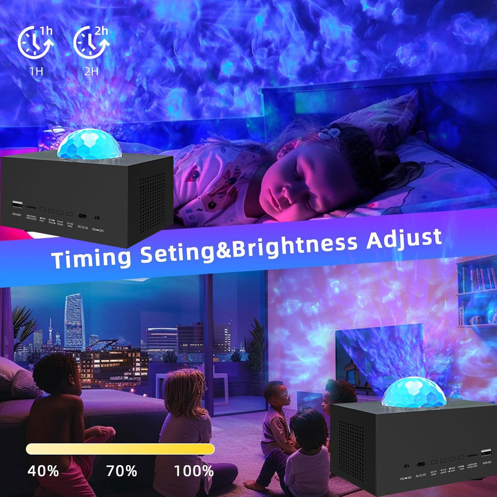 Galaxy Projector,Star Projector with Timer and Remote Control,Multiple Colors LED Night Light Galaxy Projector for Bedroom with Bluetooth Speaker Nebula Lamp for Adults,Kids,Yoga,Party, Room Decor - Image 5