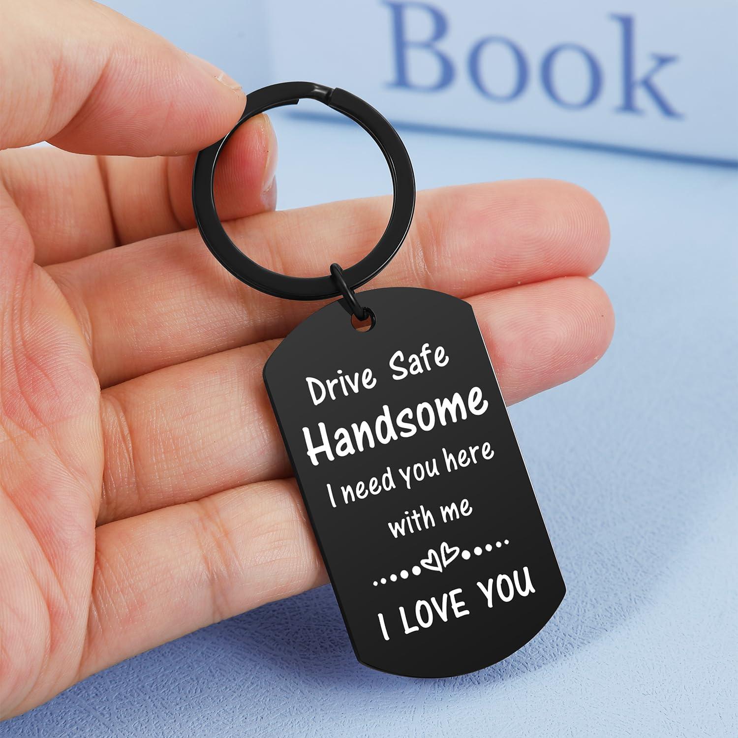 Valentines Day Gifts for Men Boyfriend Him Husband, Drive Safe Keychain for Birthday Christmas Fathers Day, Stocking Stuffers - Image 4