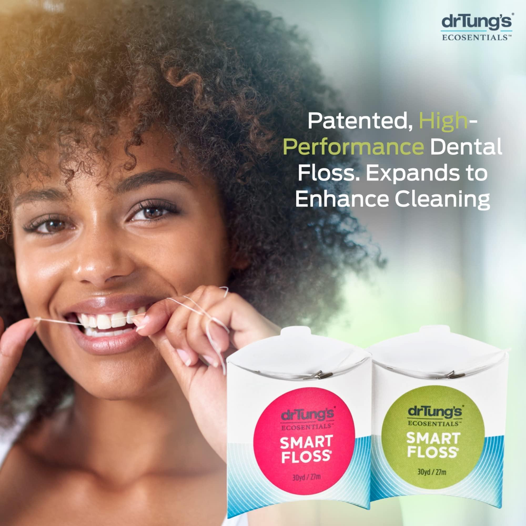 DrTung's Smart Floss - Natural Floss, PTFE & PFAS Free Floss, Gentle on Gums, Expands & Stretches, BPA Free - Natural Dental Floss Cardamom Flavor (Pack of 3) - Image 4