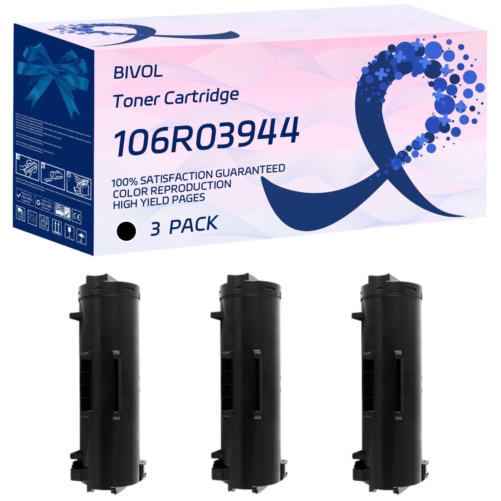 106R03944 Toner Cartridge Compatible for Xerox VersaLInk B605X B605XF B605XP B605XTF B605XTP Printers, with Chip, High Yield 56700 Pages, Vivid Colors (3 Pack Black)