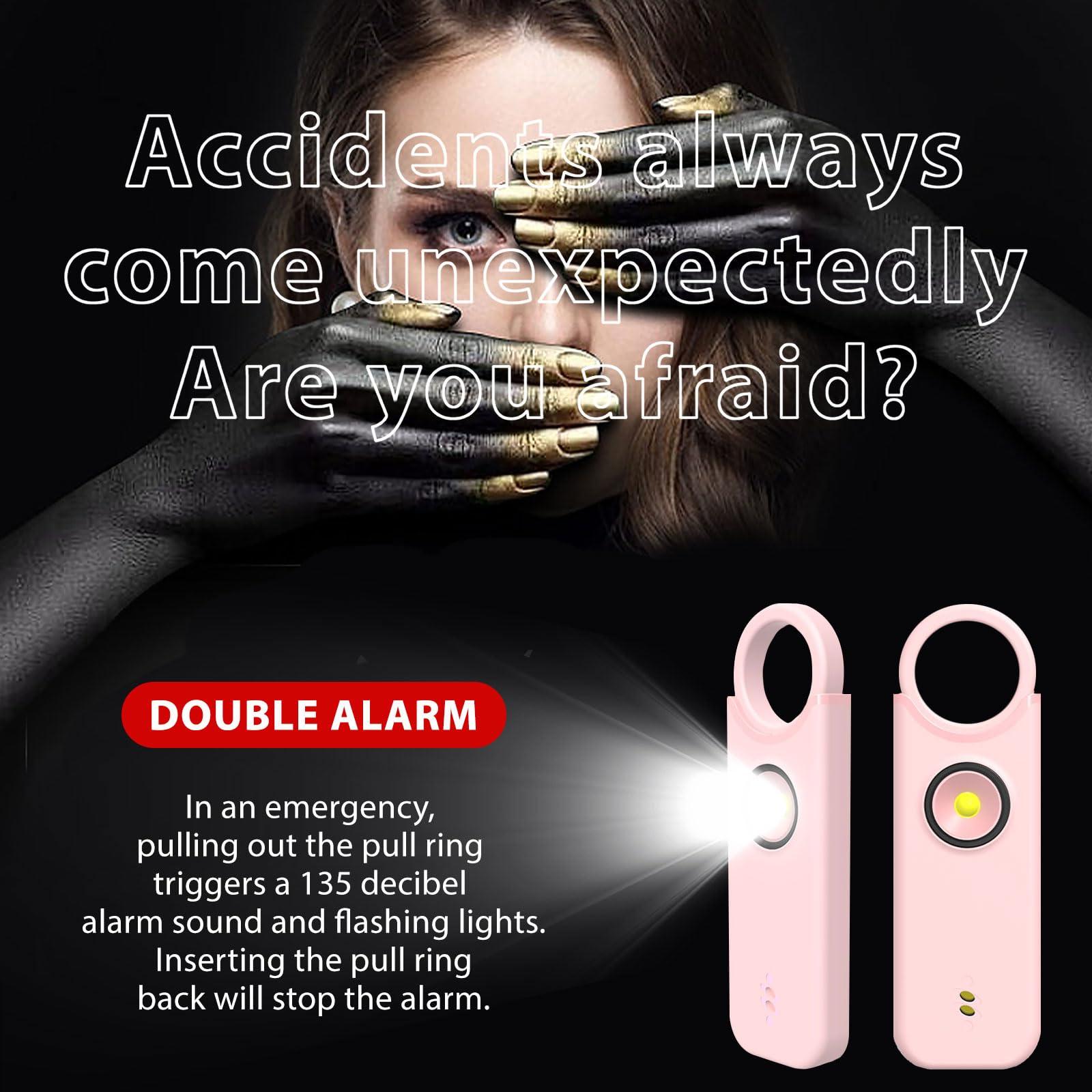 ARPHTYL Personal Safety Alarm for Women Safety Keychain Self Defense Keychain for Women Rechargeable Protection Devices Emergency 135db Strobe Light Upgraded Vibration Sensing Mode (Pink) - Image 2