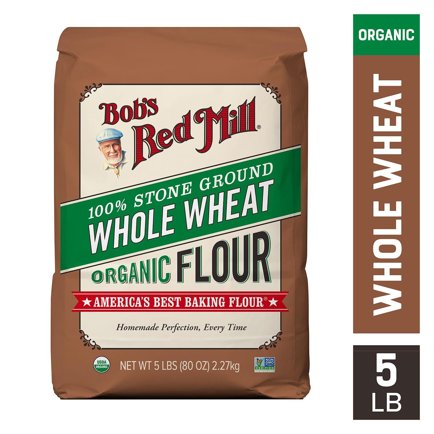 Bob's Red Mill Organic Whole Wheat Flour, 5lb (Pack of 1) - Non GMO, Whole Grain, Vegan, Kosher - Image 4