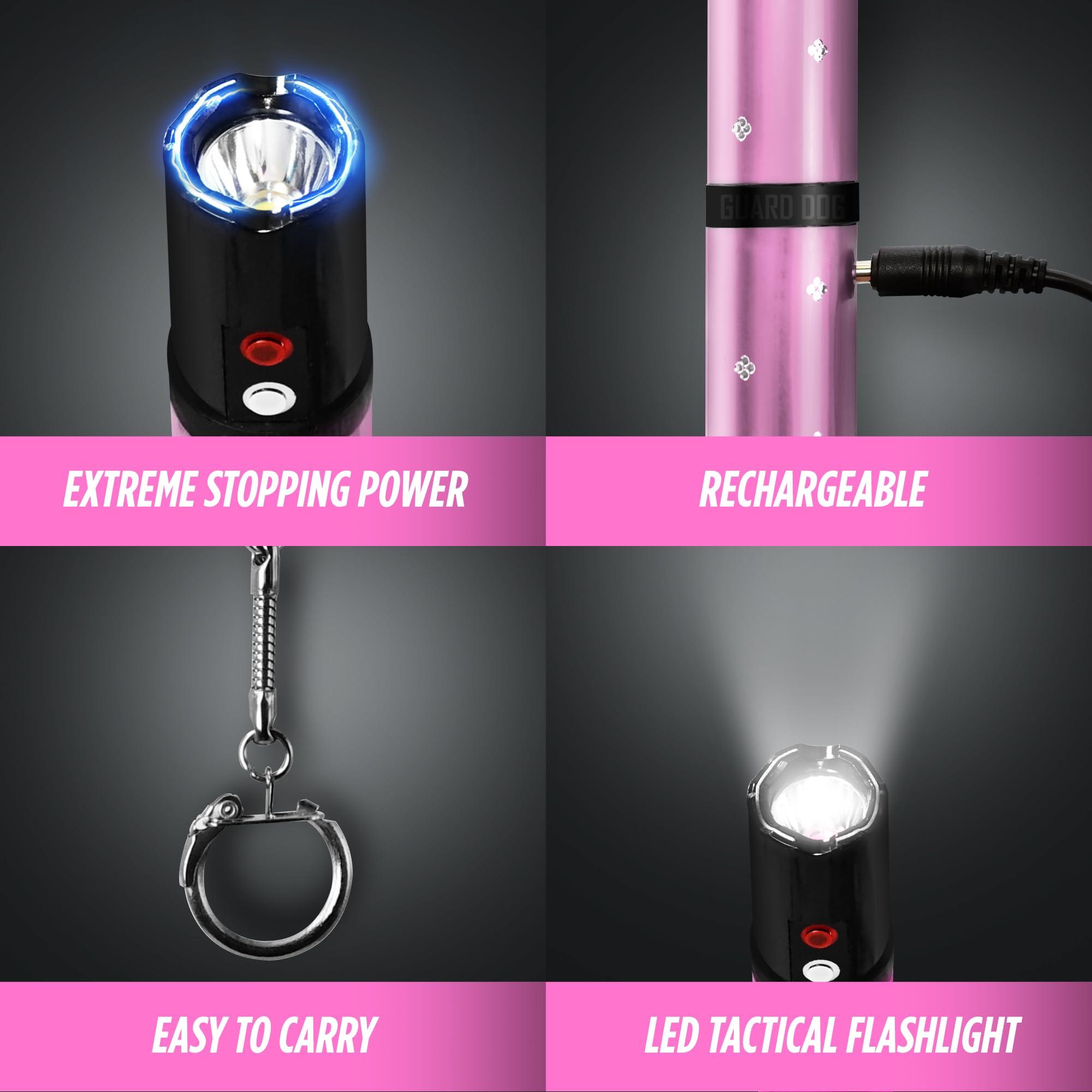 Electra Lipstick Mini Stun Gun for Women Self Defense, Discreet and Powerful Stun Gun Keychain with Flashlight, Maximum Voltage, Recharcheable Battery by Guard Dog Security - Image 4