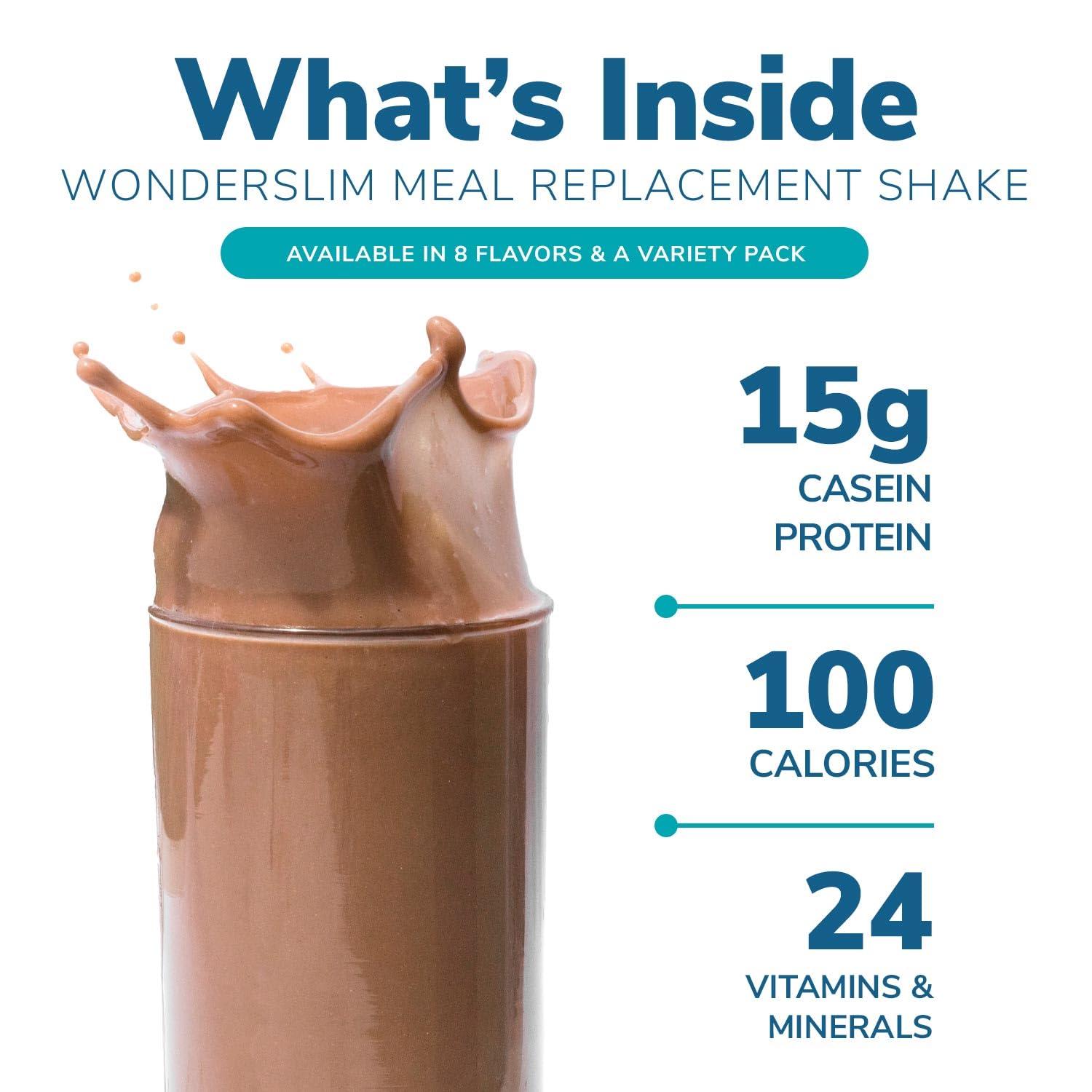 WonderSlim Meal Replacement Shake, Dark Cocoa Cream, 15g Protein, 24 Vitamins & Minerals, Gluten Free, Low Carb (7ct) - Image 3