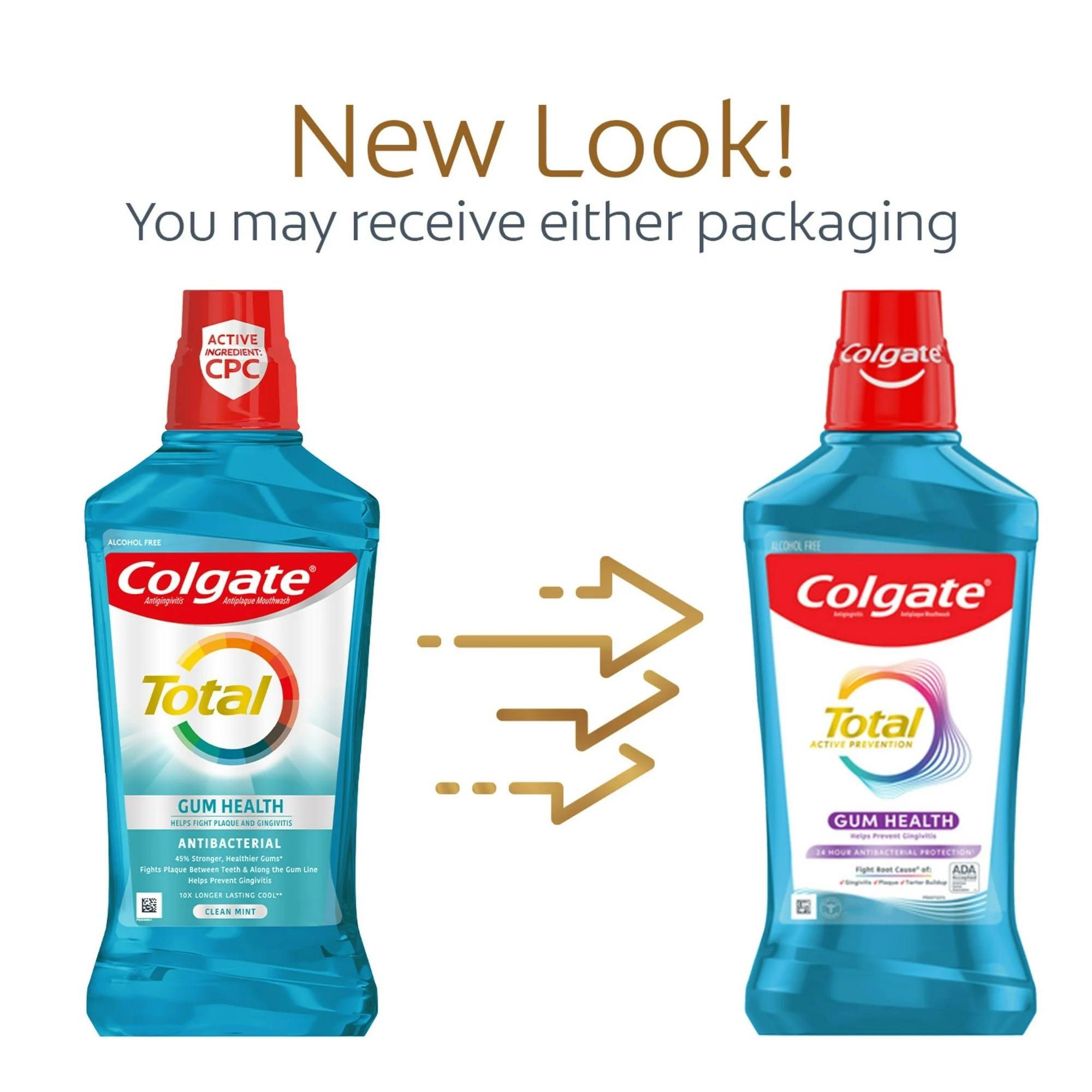 Colgate Total for Gum Health Mouthwash, Clean Mint - 500mL, 16.9 fluid ounce(Pack of 6) - Image 2