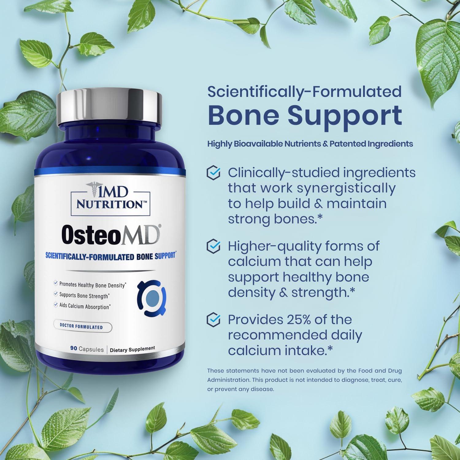 1MD Nutrition OsteoMD for Comprehensive Support - Supplement for Women and Men - Promote Density w/Vitamin D - Hydroxyapatite w/Vitamin D3 & K2-90 Capsules - Image 6