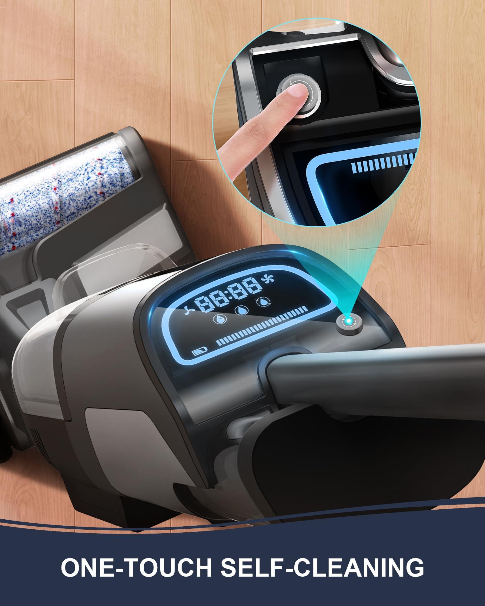 Stealth ECVP01 Cordless Wet Dry Vacuum Cleaner, Smart Vacuum Mop with Self-Cleaning Detachable Battery for Hard Floor Area Rugs Carpet, LCD Display, 30min Runtime, Voice Prompt - Image 3