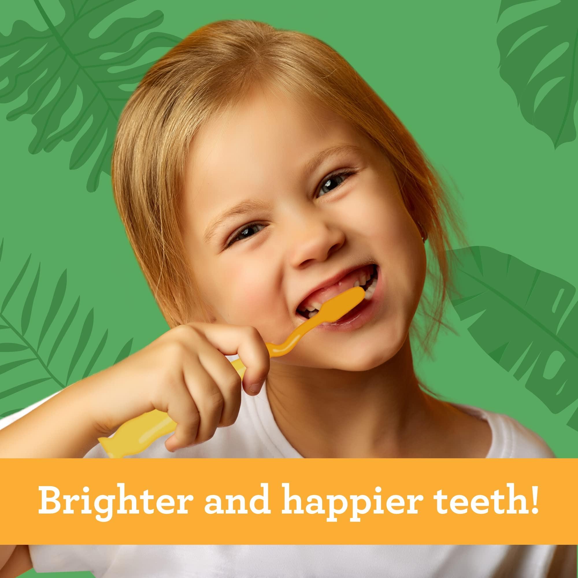 GuruNanda Kids Toothbrush with Suction Cup & Fun Animal Designs - Soft Bristles for Healthy Gums- Non-Slippery & Mess-Free Toothbrush, 3+ Age- 4 Count - Image 6