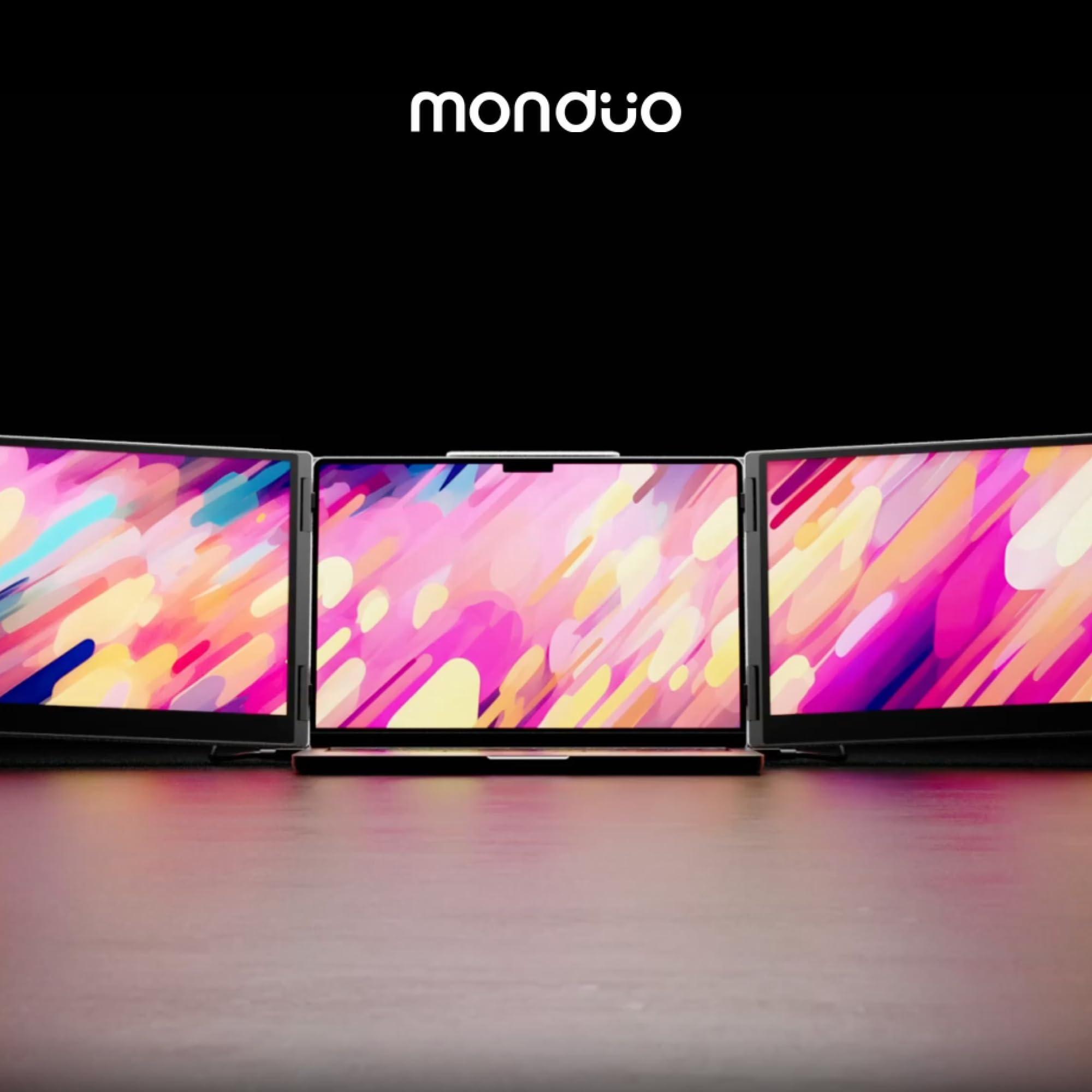 monduo 14" Pro Triple Laptop Glass Screen Extender, Dual 14" 2k Portable Monitors, 144Hz, 100% DCI-P3, 500 Nits, Aluminum Finish for 14" MacBook Pro & Windows, for Gaming, Creators, & Professional - Image 9