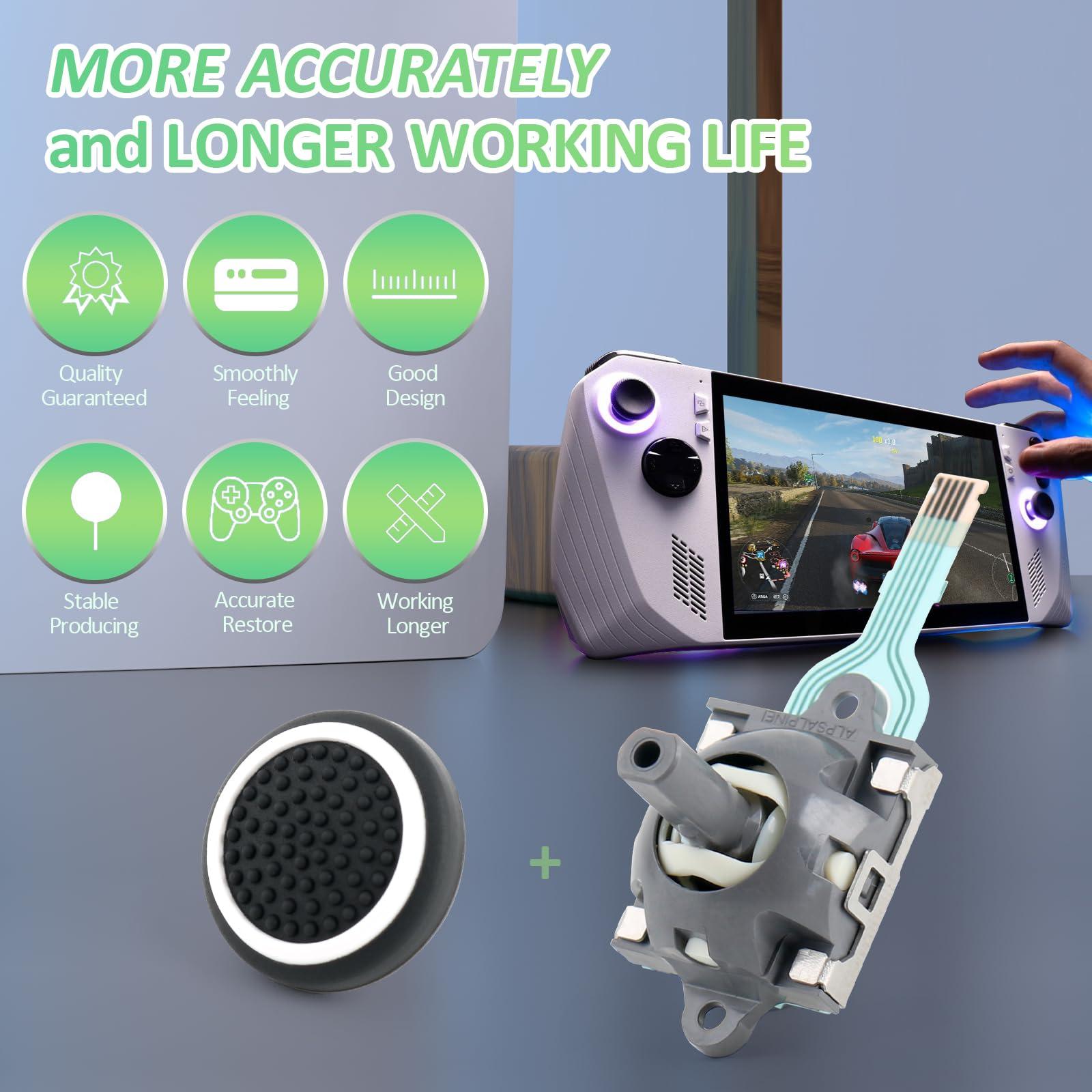 YWLRONG 2Pack Joysticks for Asus ROG Ally RC71L Handheld Console Joystick Replacement for GPD win3 Windows 10 Handheld Laptop Thumb Sticks Joystick Replace Accessories Parts with Repair Tools - Image 4