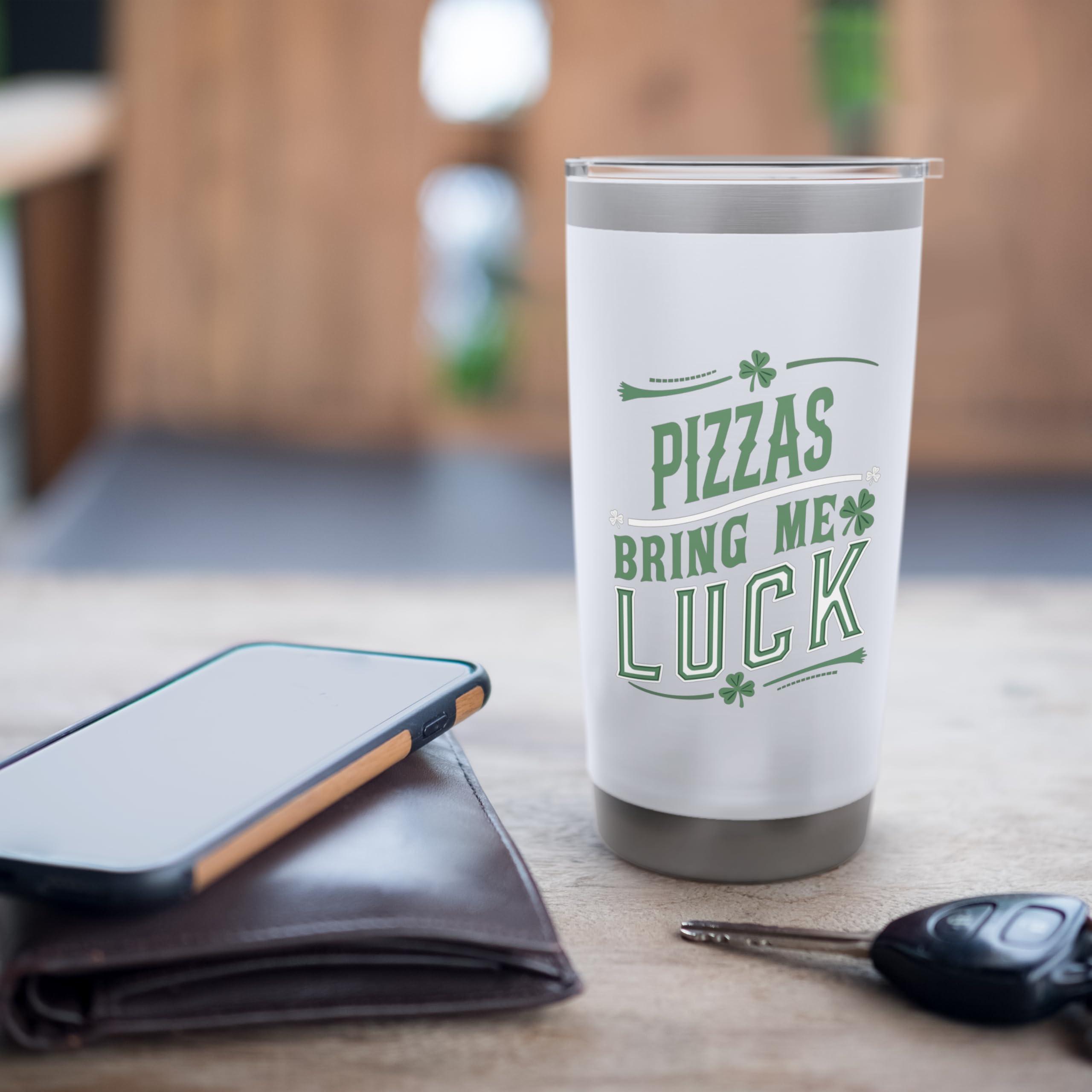Pizzas Bring Me Luck St Patricks Day Shenanigans Stainless Steel Insulated Tumbler - Image 7