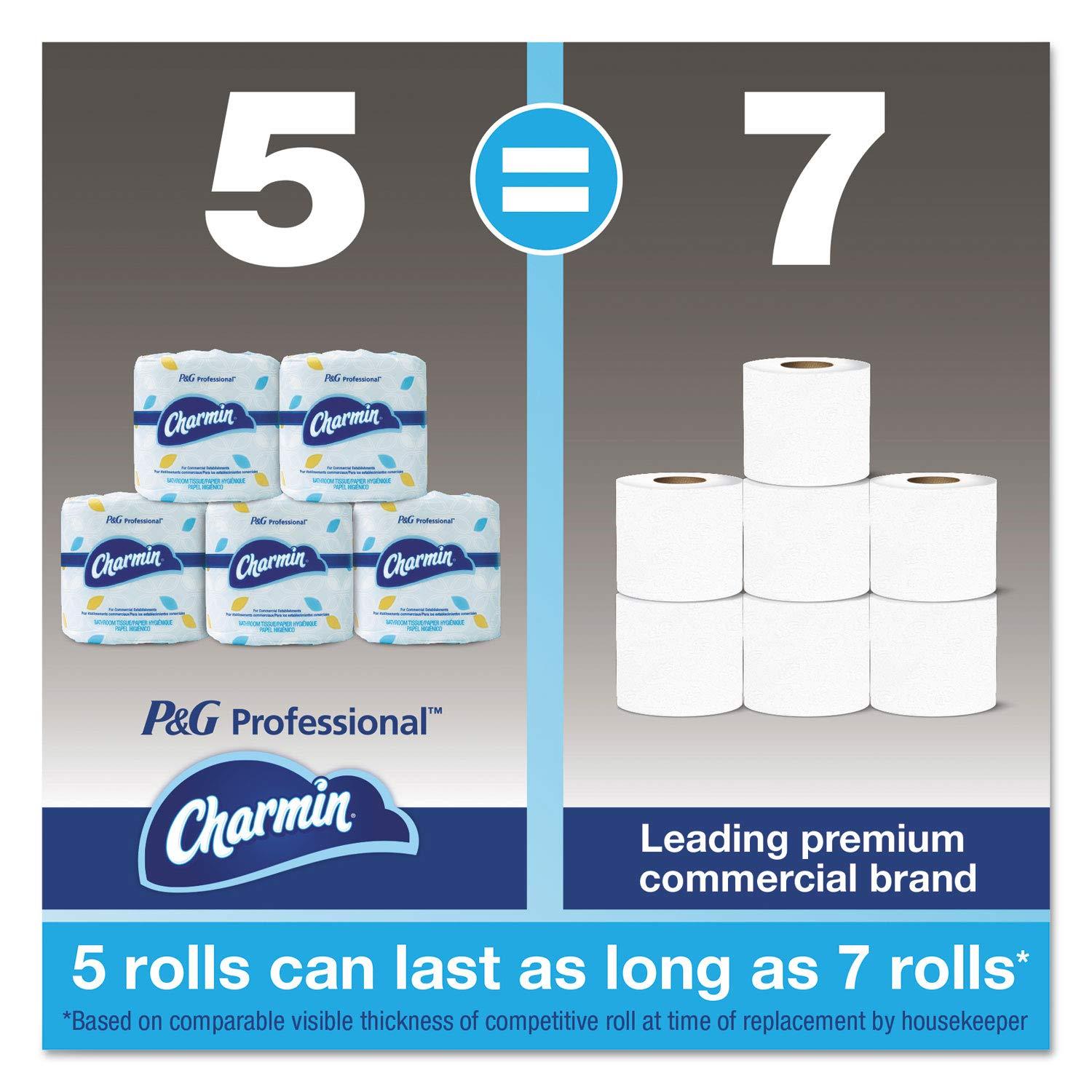 Charmin Commercial Bathroom Tissue, Septic Safe, Individually Wrapped, 2-Ply, White, 450 Sheets/roll, 75 Rolls/carton - Image 4