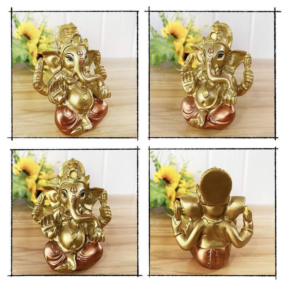 Hindu Ganesh for Car Dashboard - Indian Mini Ganesha Statue Decor India Home Office Temple Mandir Pooja Items Diwali Gift Murti Ganpati Idol Yoga Zen Meditation Room Altar Shrine Kit - Image 5