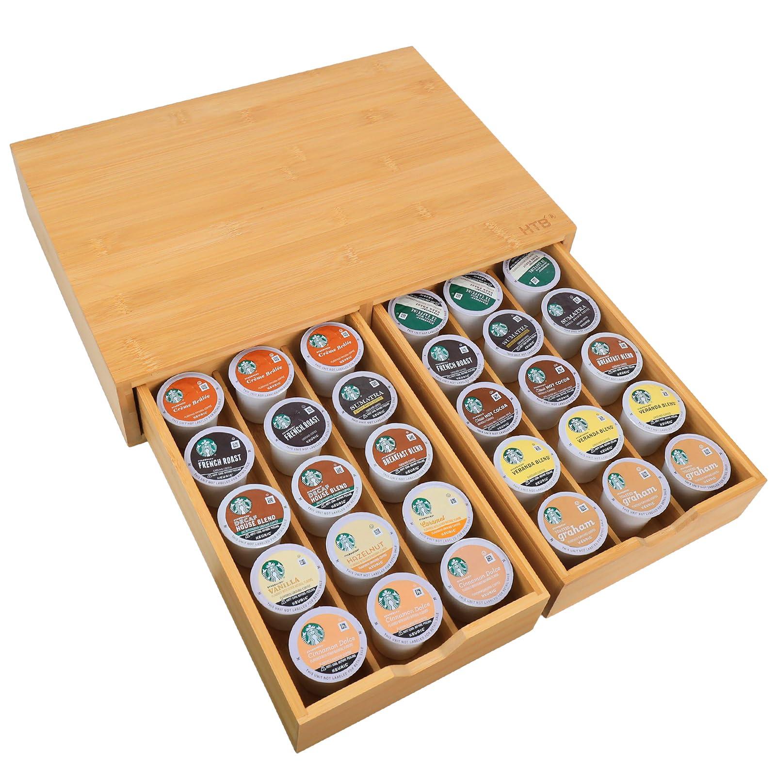 HTB K Cup Holder Compatible with K Cups,Coffee Pod Holder Holds Up 30 Cups,K Cup Organizer Storage Drawer - Image 7