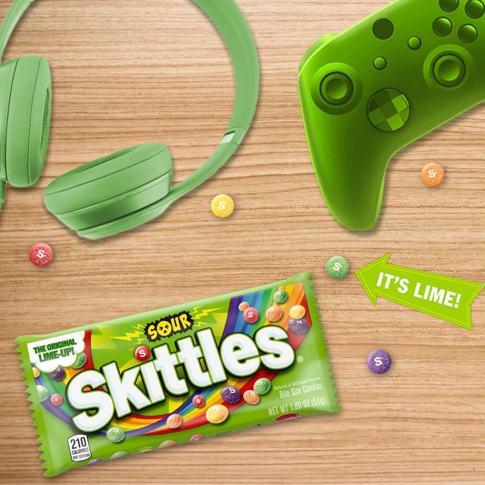 SKITTLES Sours Individually Wrapped Full Size Chewy Candy Packs, 24 Ct Bulk Box - Image 8