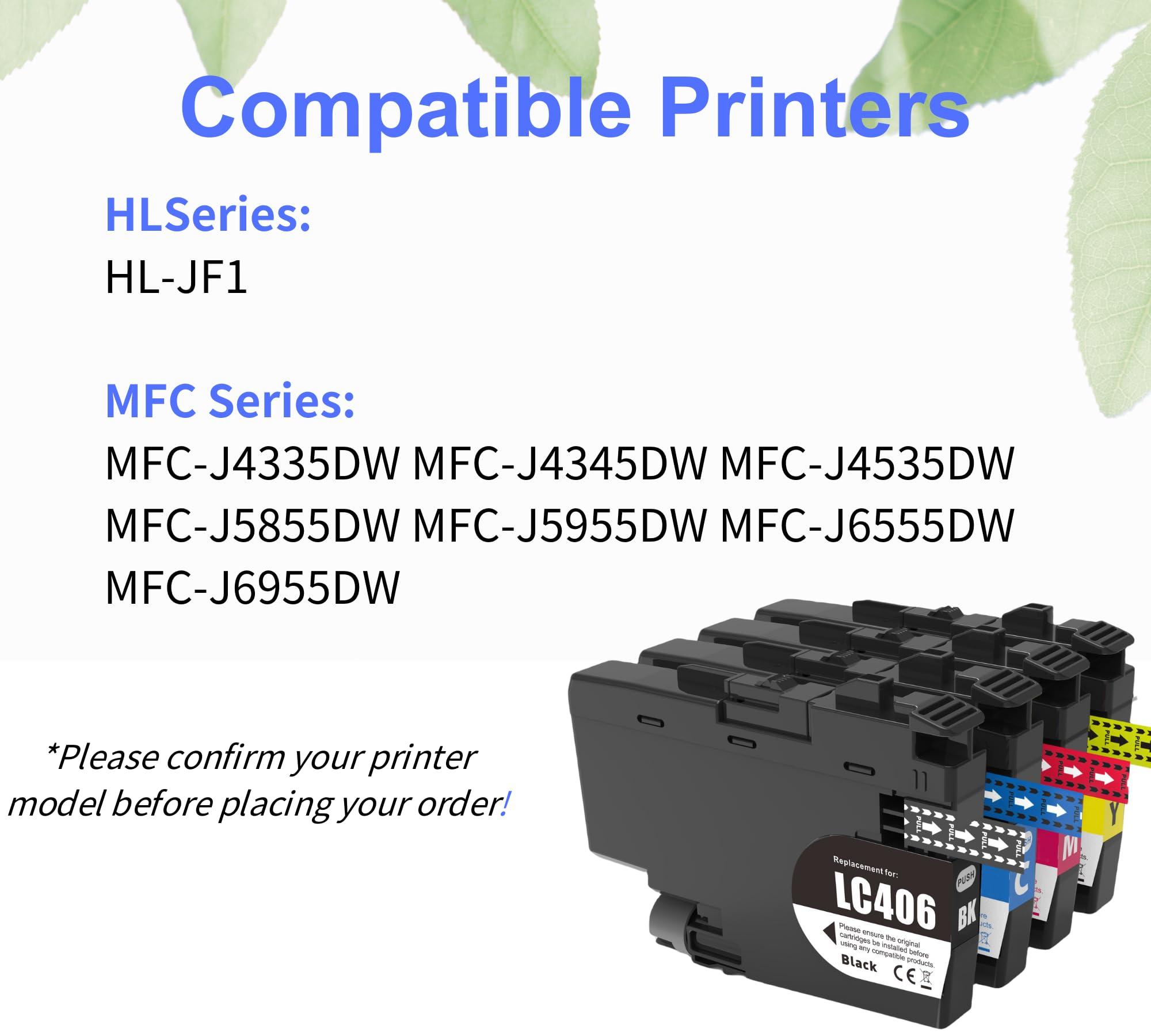F FINDERS&CO LC406 Ink Cartridges LC 406 Ink Work with MFC-J4335DW J4345DW MFC-J4535DW MFC-J5855DW J5955DW J6555DW MFC-J6955DW Printer (4Pack) - Image 2