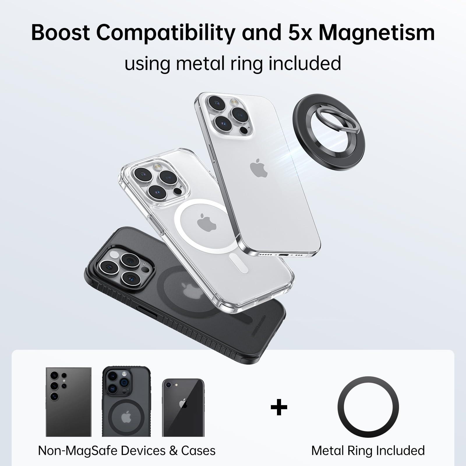 SYNCWIRE Upgraded Magnetic Phone Ring Holder for MagSafe, Magnet Cell Phone Grip Stand Finger Ring Kickstand Two-Sided Magnetic Compatible with iPhone 16 Pro Max 15 14 13 12 MagSafe Accessories - Image 6