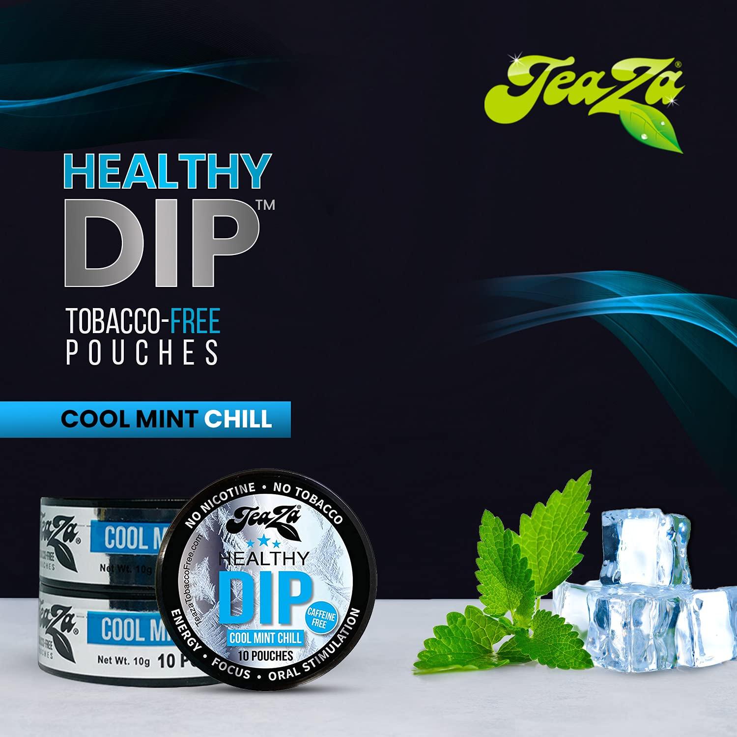 Teaza Herbal Energy Pouches, Alternative Snuff and Healthy Dip, Caffeine Free Tobacco Free Chew Premium Crisp Minty Flavor - Cool Mint Chill (4 Pack) - Image 7