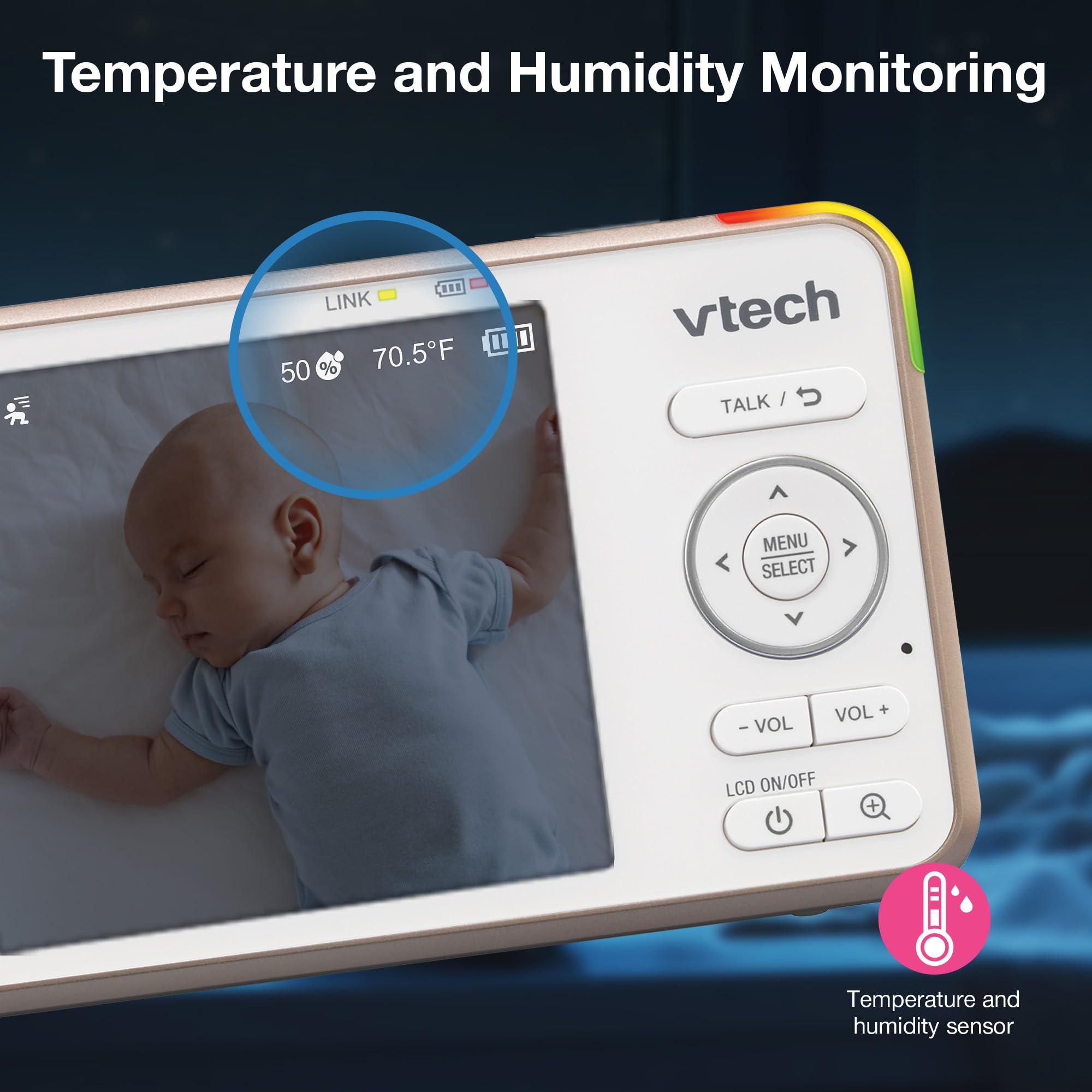 VTech V-Care VC2105 1080p FHD Over-The Crib Mount Smart Baby Monitor 5” 720p LCD Screen,Table Stand,Remote Access,Versatile Placement,Intelligence Detection, Sleep Analysis,18hrs Recording,with WiFi - Image 8