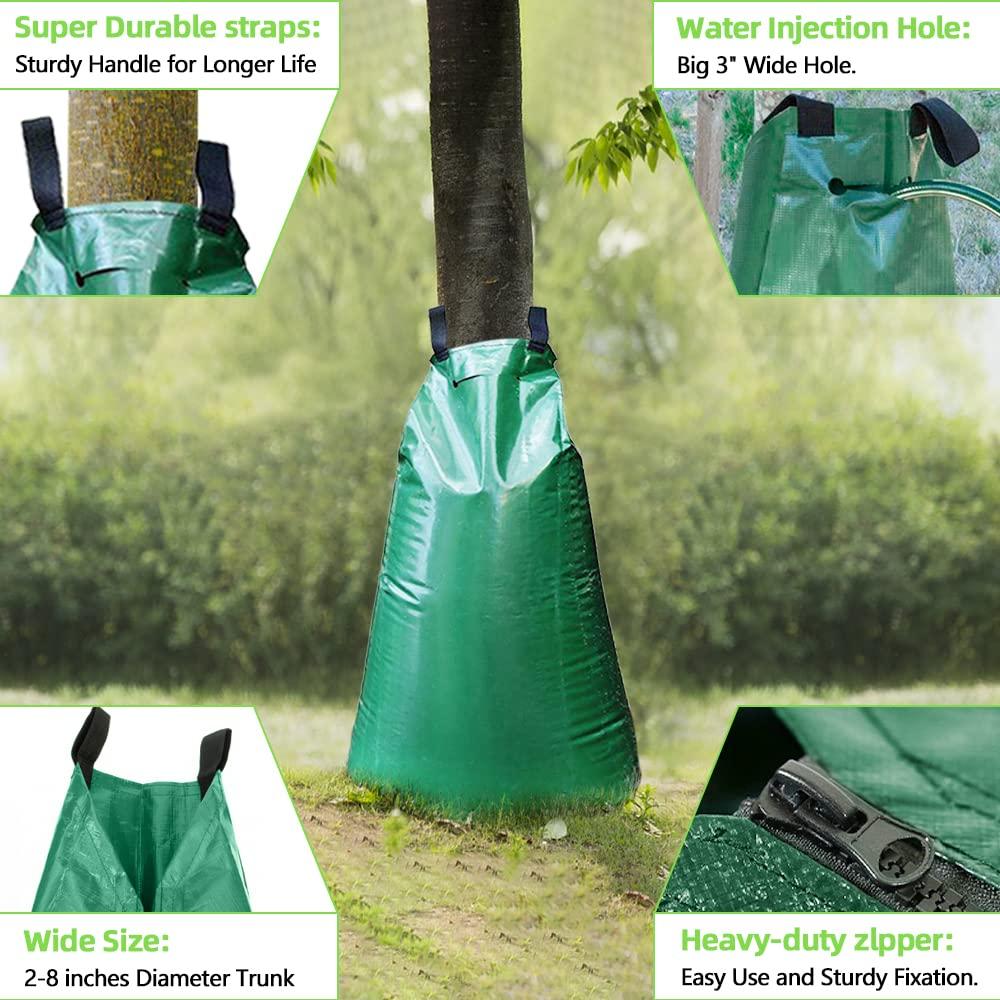 25 Pack Tree Watering Bag, 20 Gallon Slow Release Watering Bag for Trees, Premium PVC Shrub Watering Bag with Heavy Duty Zipper, Sturdy Reusable Drip Irrigation Bag - Image 4