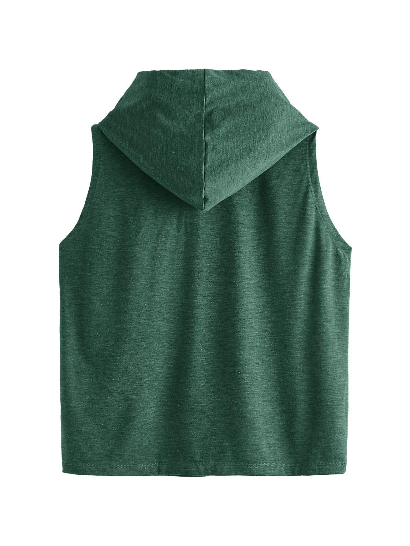 SweatyRocks Women's Summer Sleeveless Hooded Tank Top T-Shirt for Athletic Exercise Relaxed Breathable - Image 2