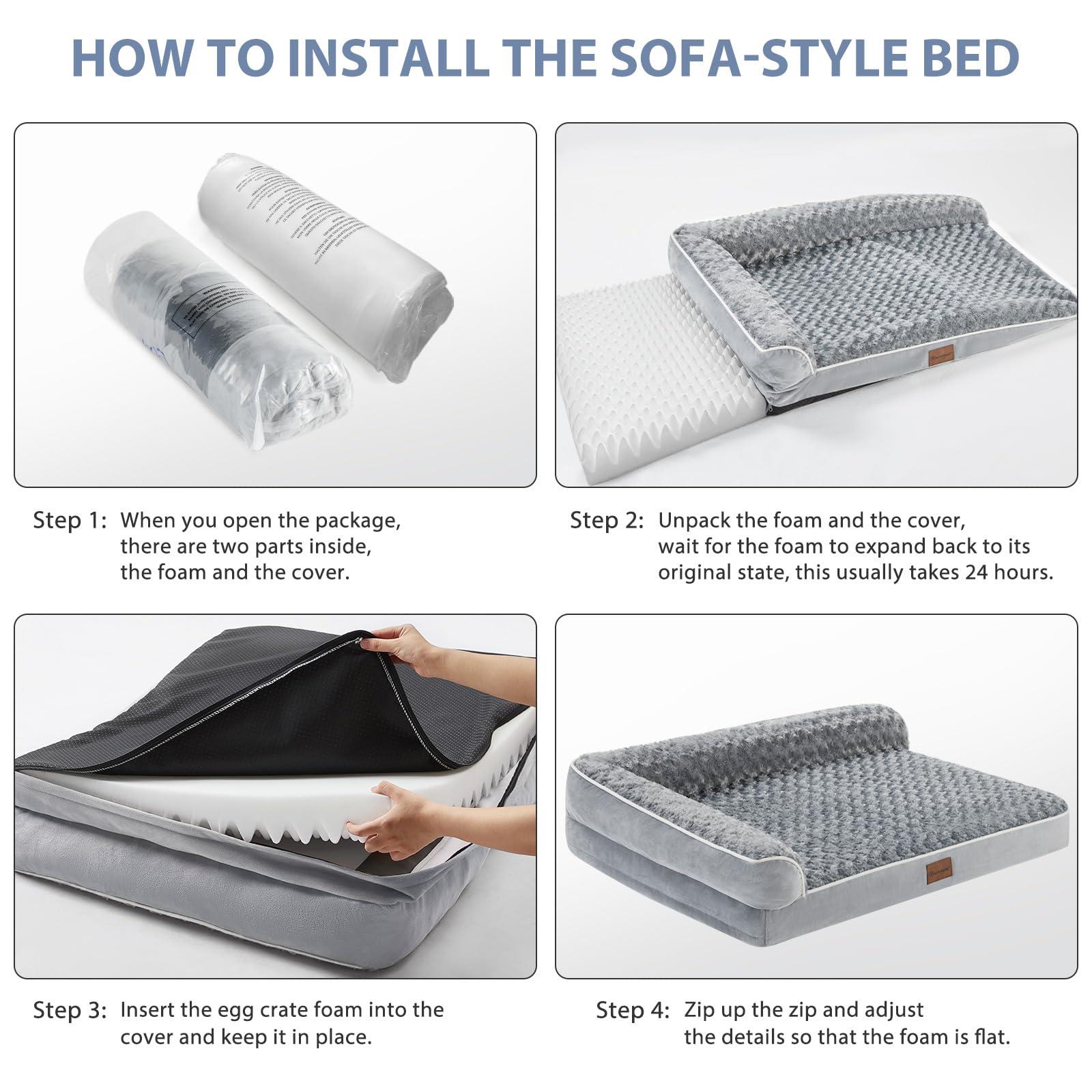 BFPETHOME Orthopedic Dog Bed for Extra Large Dogs-Big Waterproof Sofa Dog Bed with Removable Washable Cover, Large Pet Bed with Waterproof Lining and Nonskid Bottom,Pet Bed for Large Dogs - Image 5