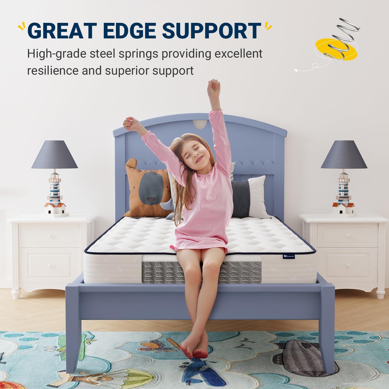 Avenco 8 Inch Twin Mattress, Foam and Spring Hybrid Mattresses in a Box, Medium Soft, Breathable Fabric & Adaptive Support, CertiPUR-US Certified, Twin Size Mattress in Guest and Kids Bedroom - Image 3